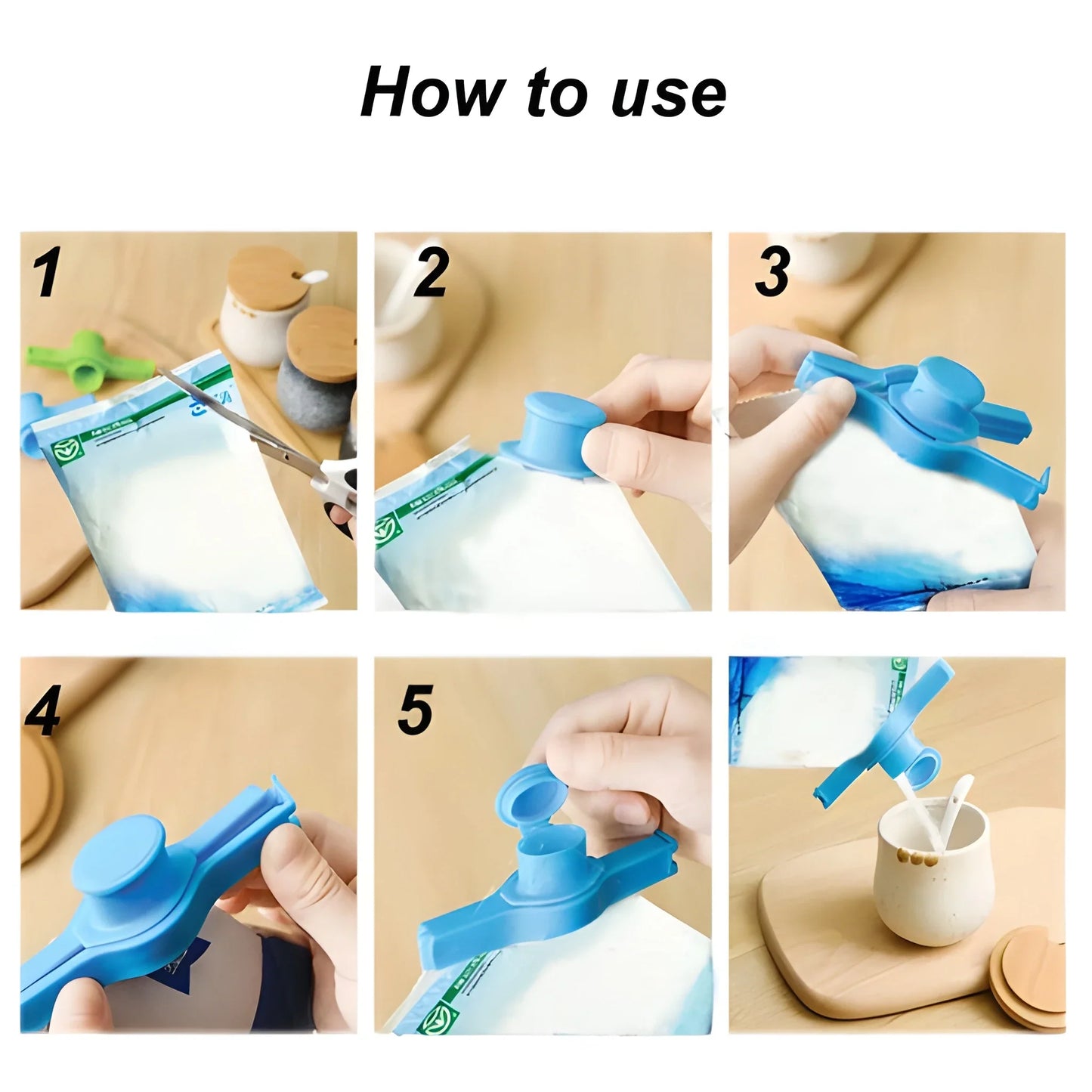 Food Bag Clip Seal Pour Storage - Home & Kitchen