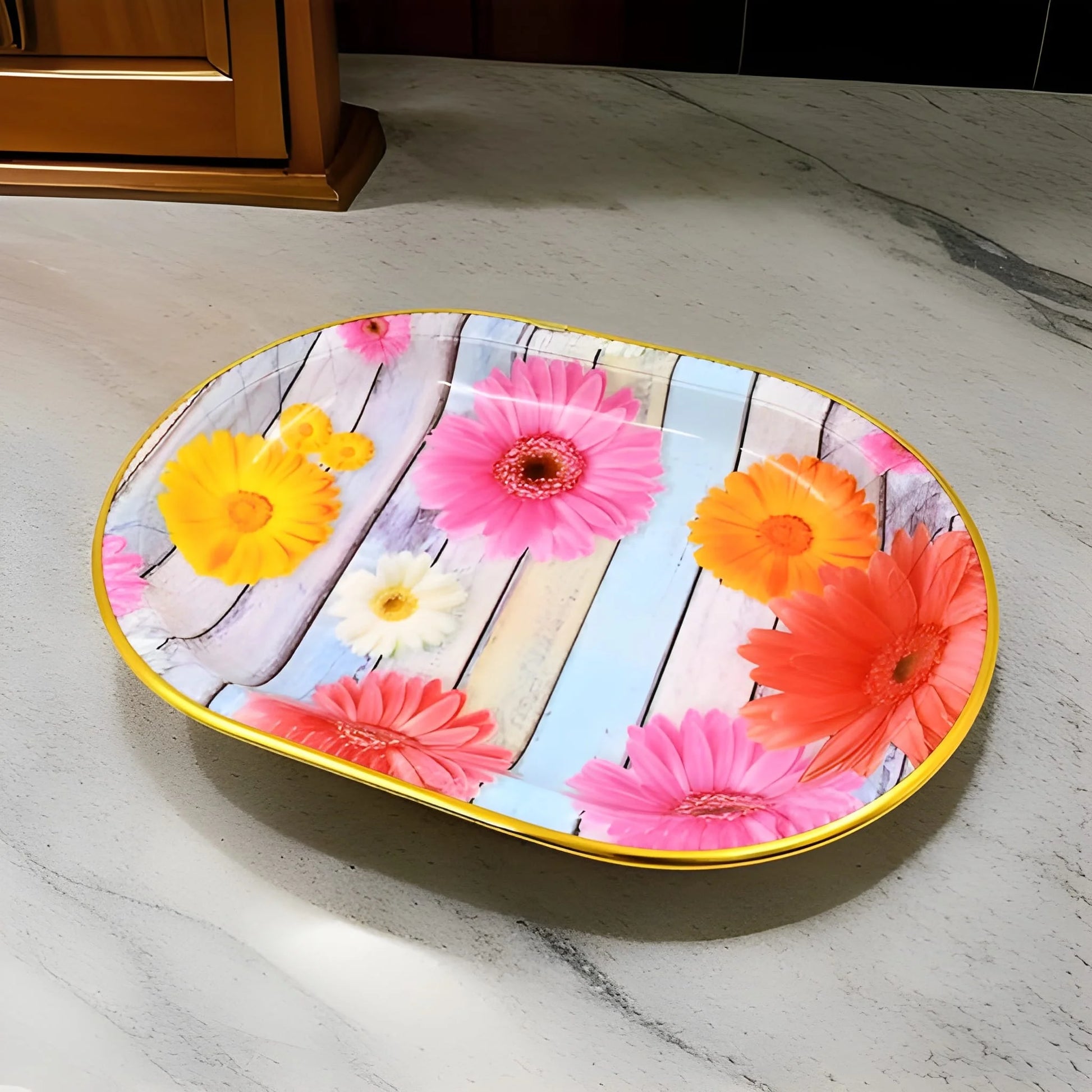 Best plastic flower printed design serving tray - home & garden | 2025 | fast shipping