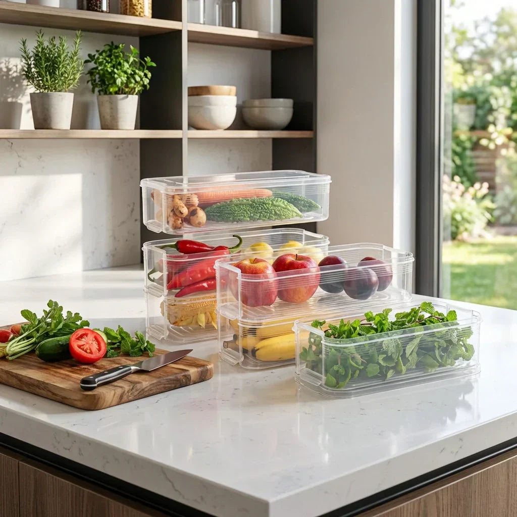 Best fridge organizer with lid stackable 3pcs - food storage containers | 2026 | fast shipping