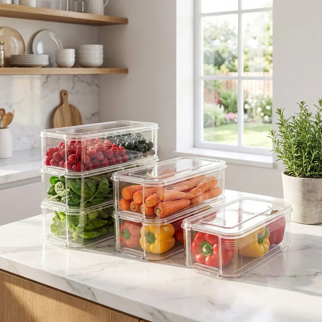 Best fridge organizer with lid stackable 3pcs - food storage containers | 2026 | fast shipping