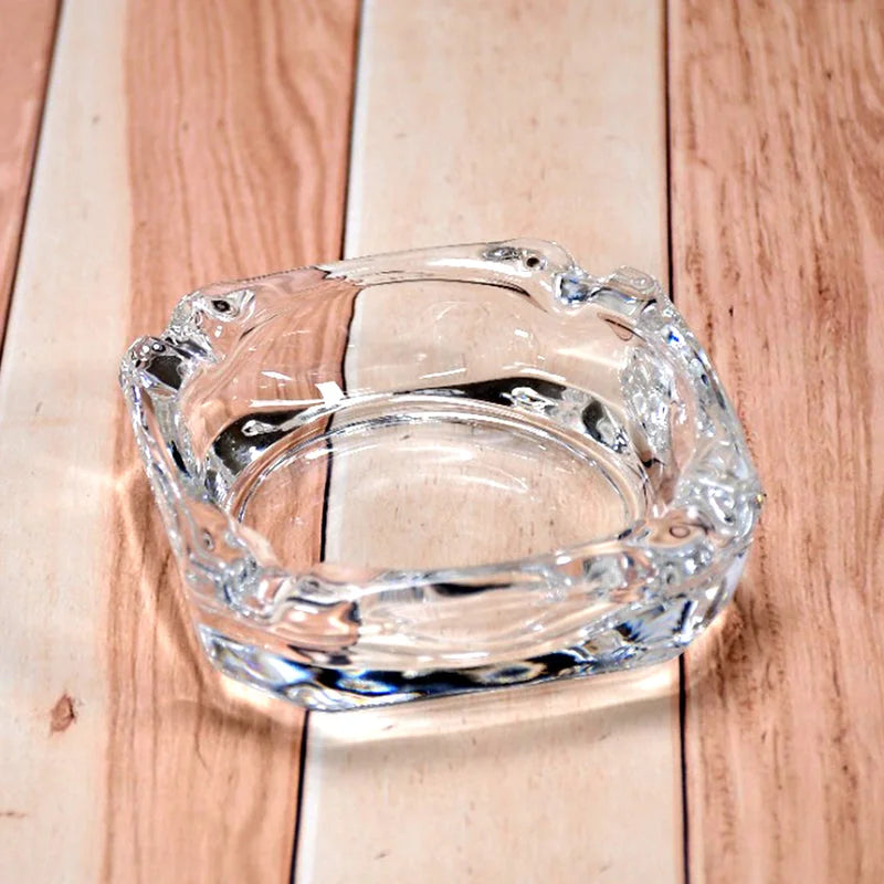 Crystal Glass Round Ashtray - Home Improvement