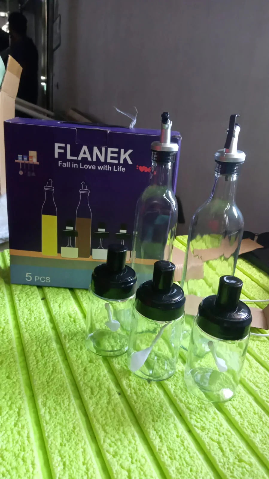 Best glass oil dispenser & spice jar set – 5 pcs - vinegar dispensers | 2025 | fast shipping