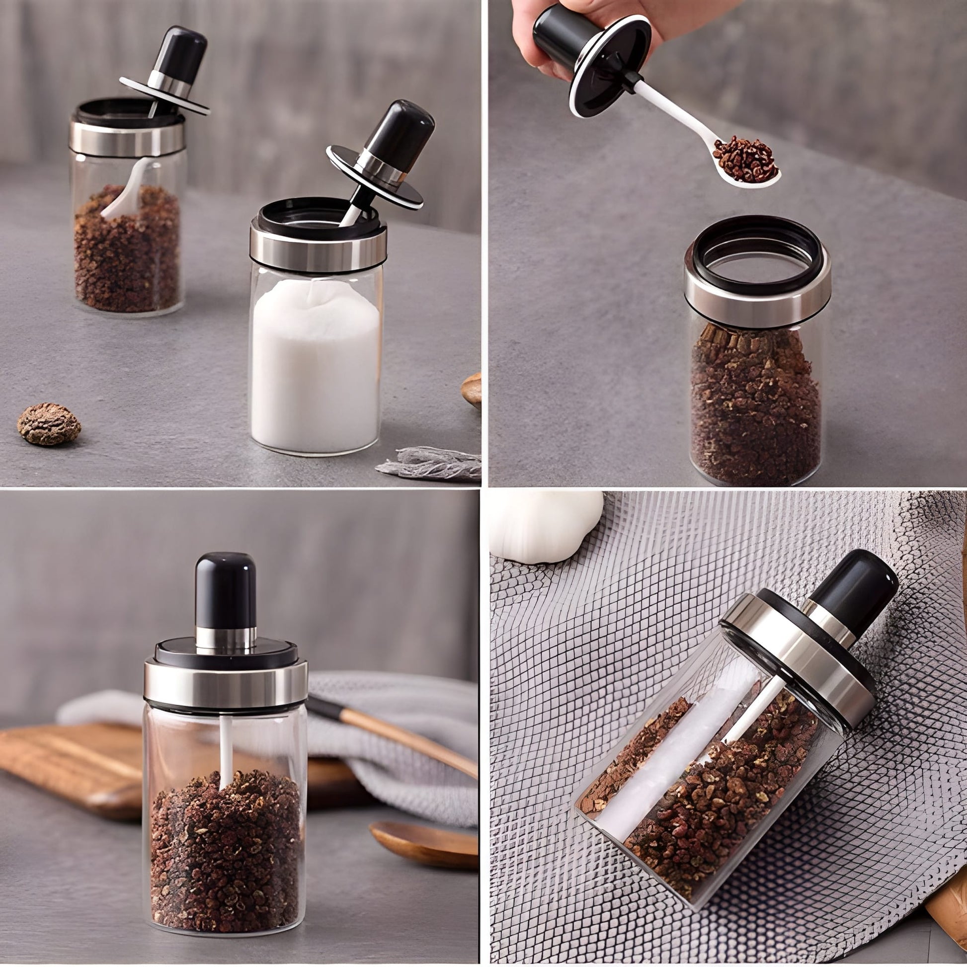 Glass Spice Dispenser Jar - Home & Kitchen