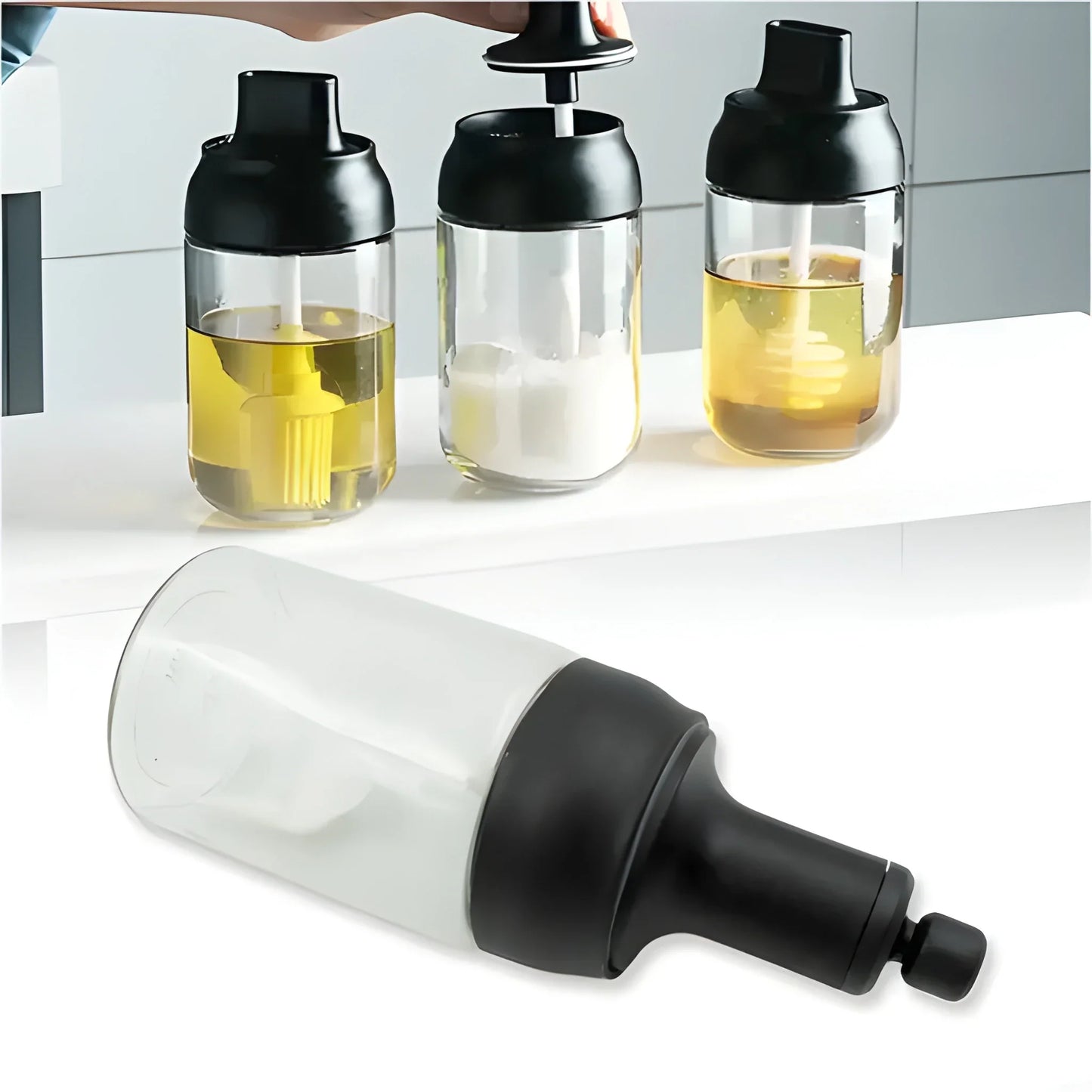 Glass Spice Dispenser Jar - Home & Kitchen