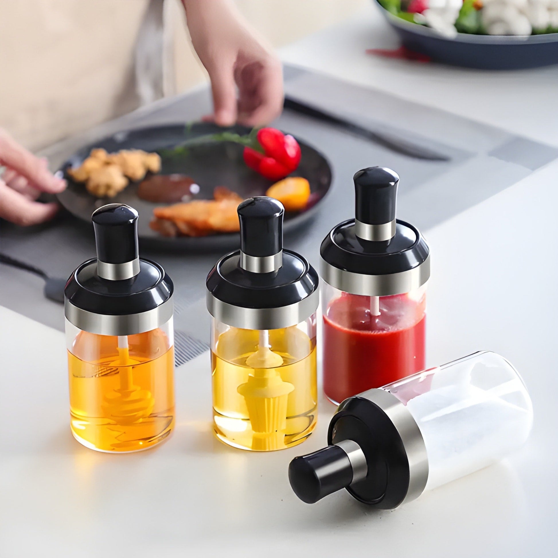 Glass Spice Dispenser Jar - Home & Kitchen