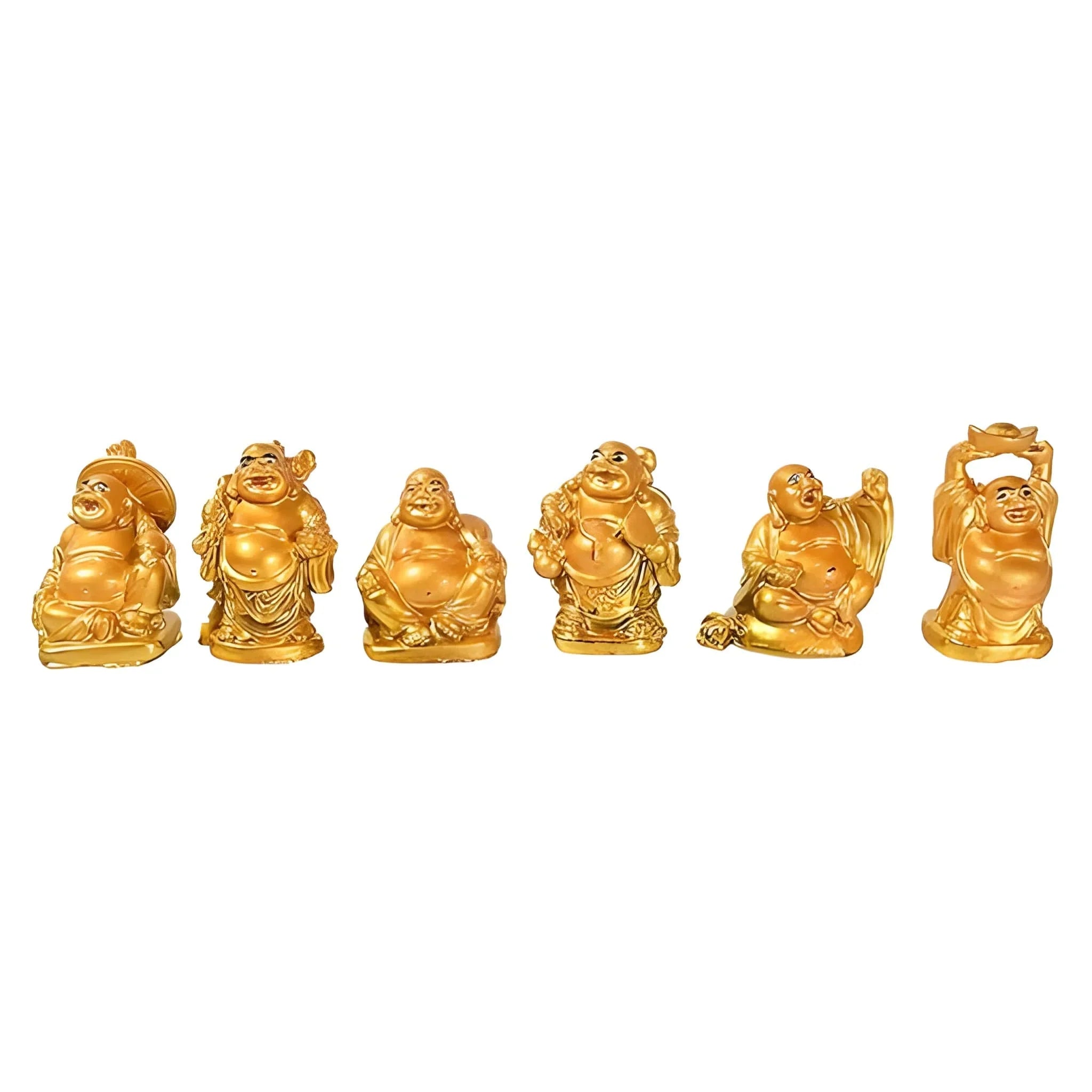 Best golden laughing buddha set of six pieces statue - home & garden | 2025 | fast shipping