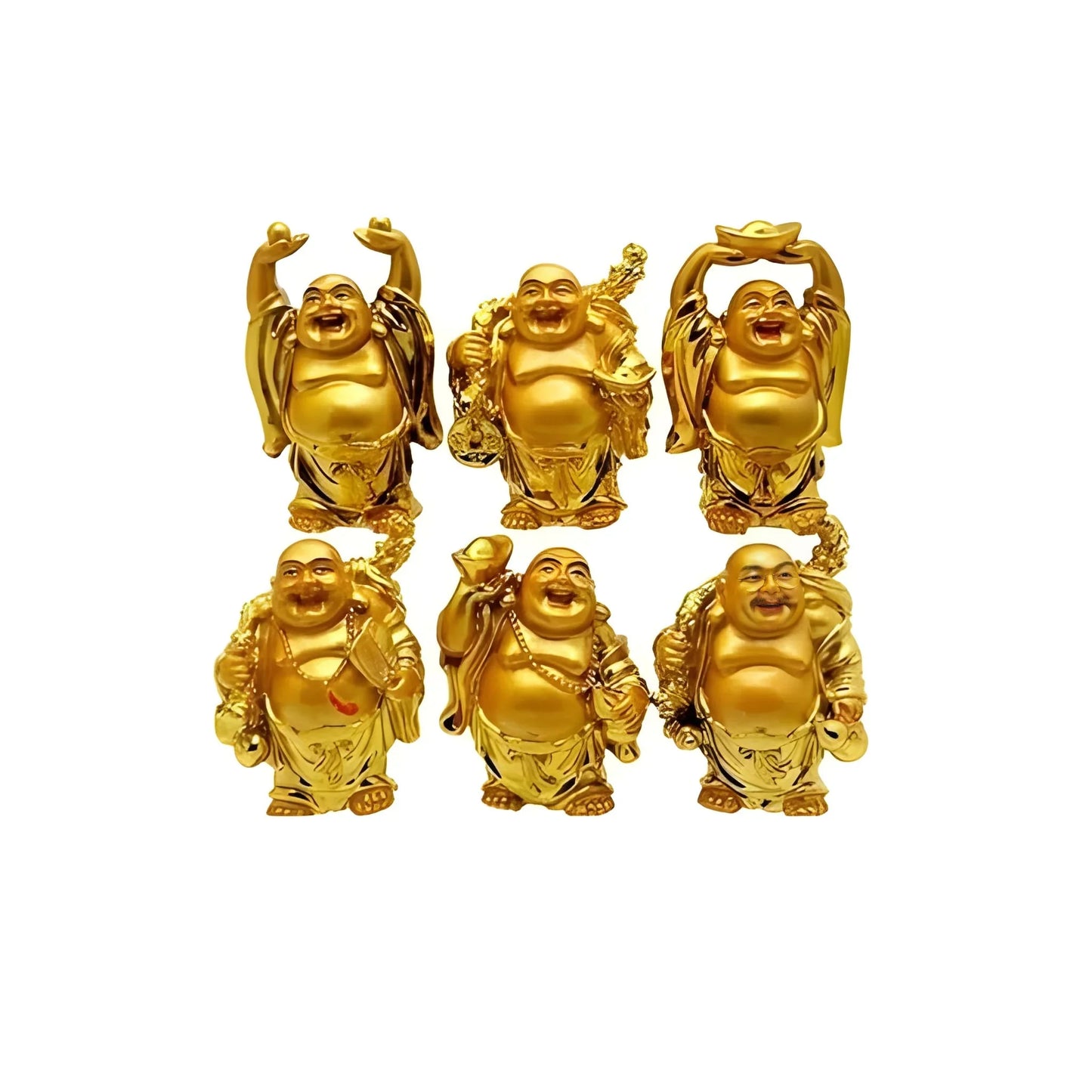 Best golden laughing buddha set of six pieces statue - home & garden | 2025 | fast shipping
