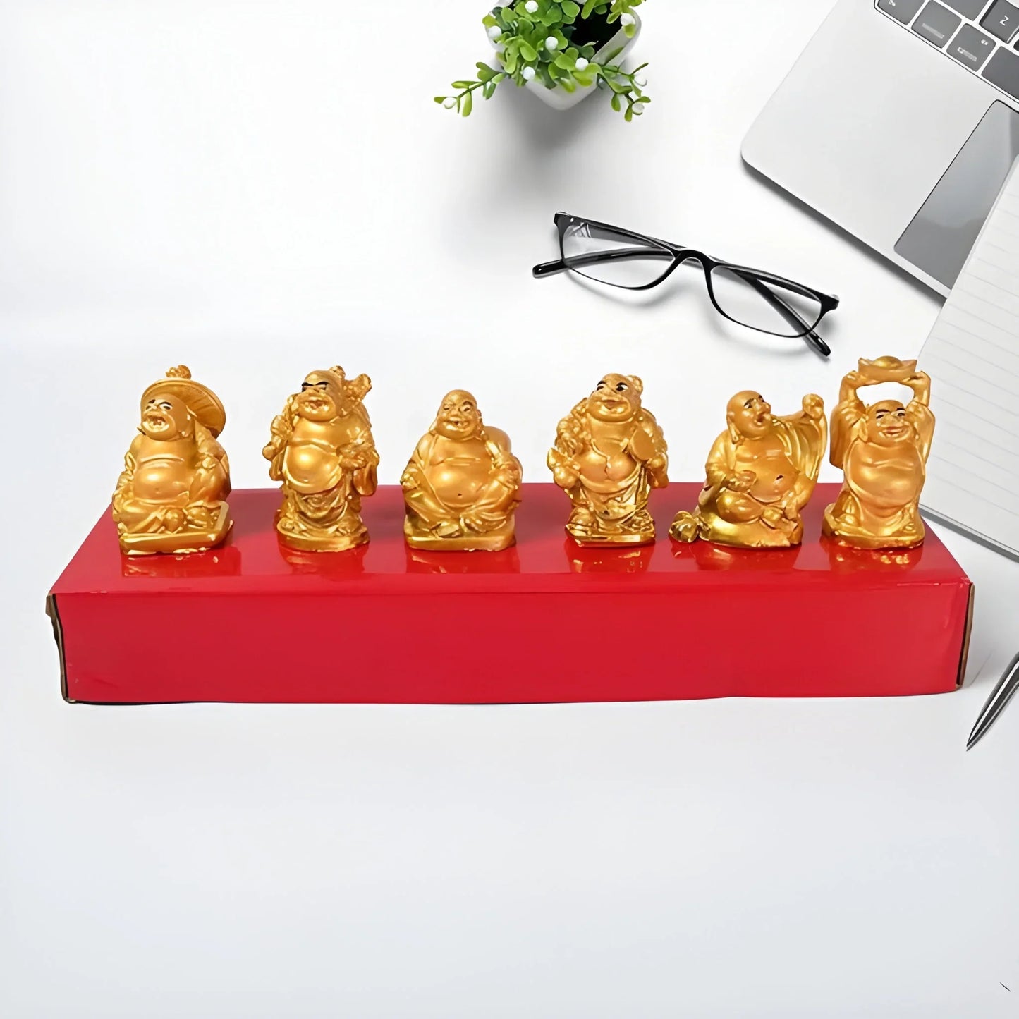 Best golden laughing buddha set of six pieces statue - home & garden | 2025 | fast shipping