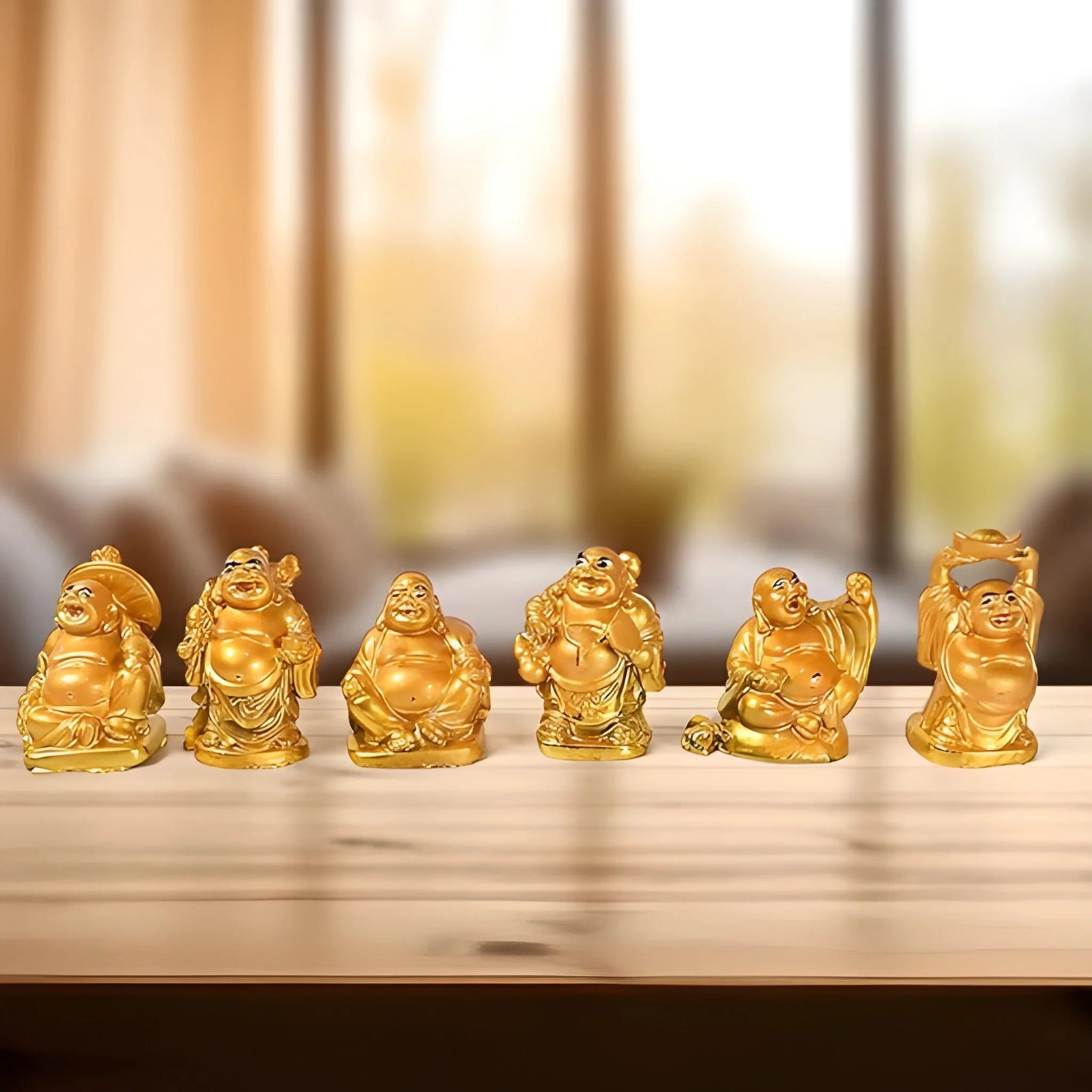 Best golden laughing buddha set of six pieces statue - home & garden | 2025 | fast shipping