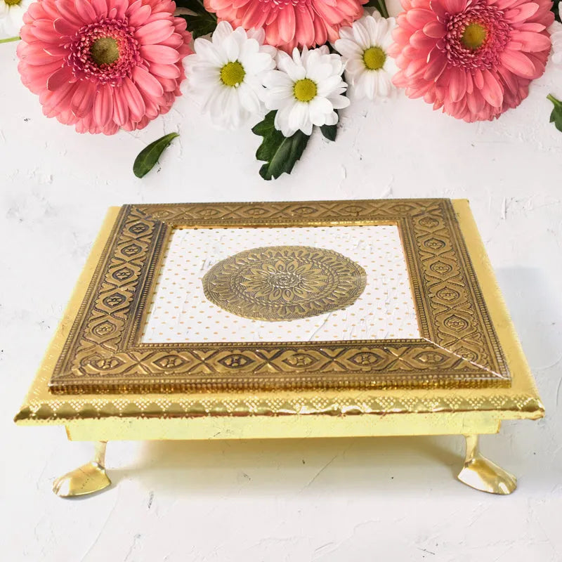 Best golden - square pooja chowki - religious altars | 2025 | fast shipping