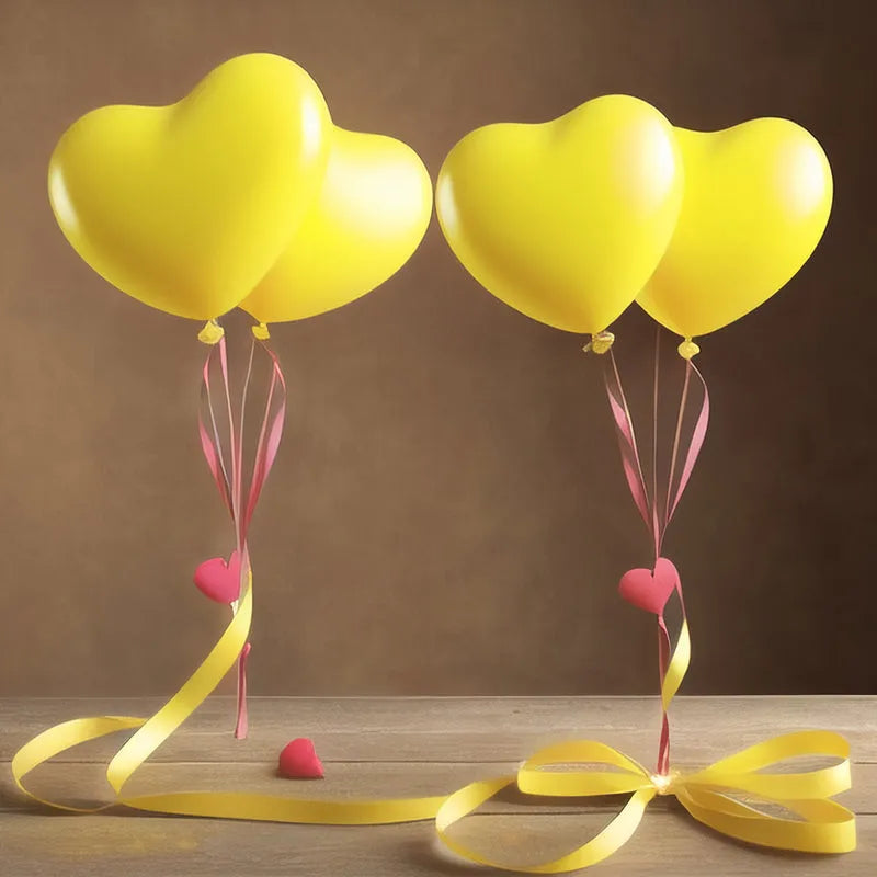 Heart Shaped Rainbow Latex Balloons (20 Pcs Set) - Toys