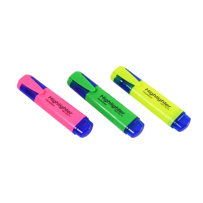 Highlighter Pen Assorted Colours (3 Pcs Set) - Office