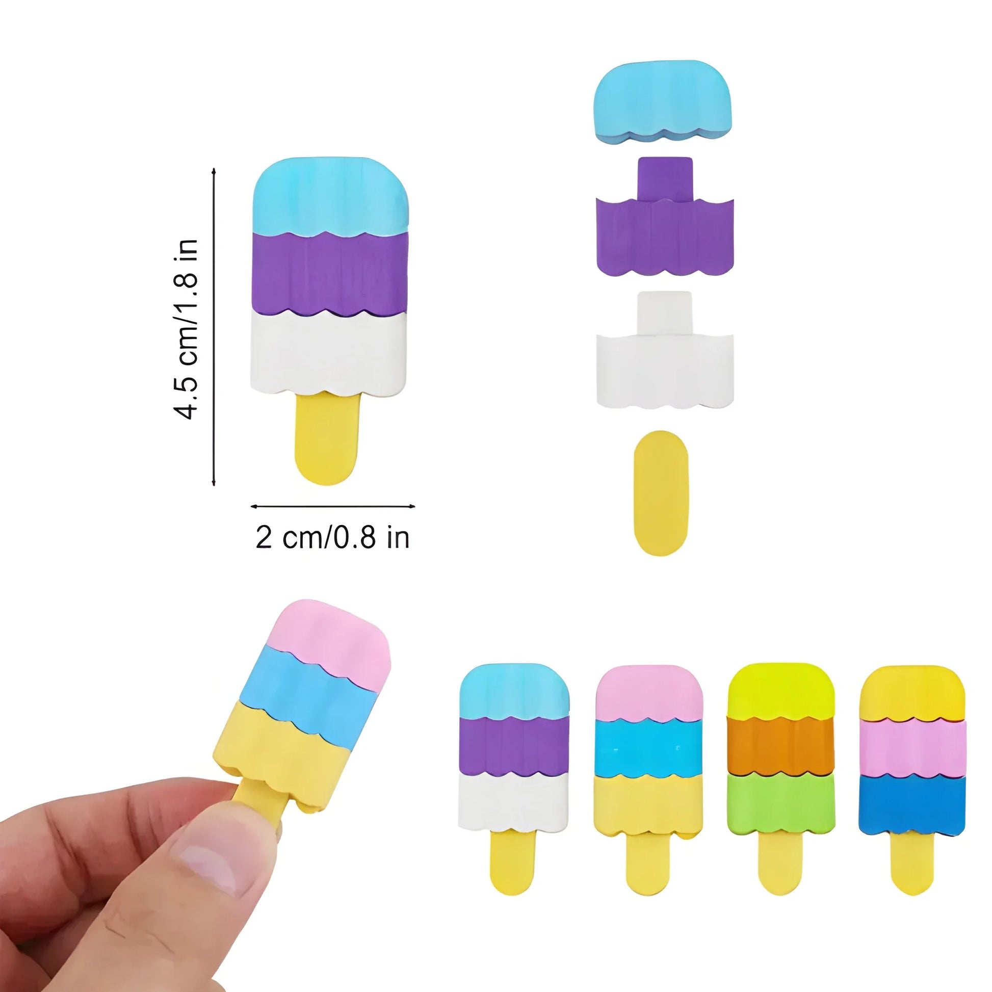 Ice Cream Shaped Erasers - Stationery