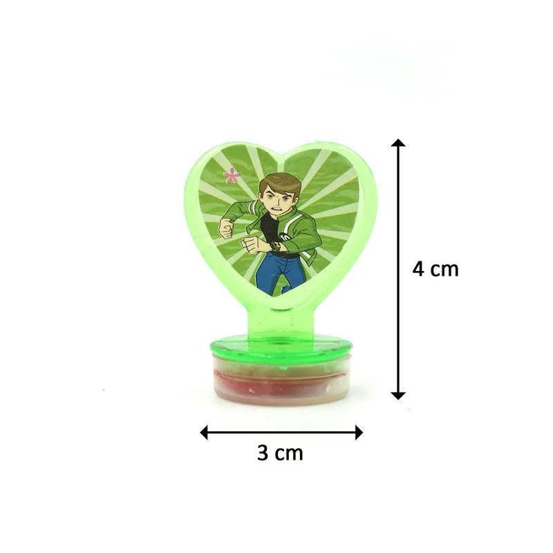 Best ben 10 heart shape stamps (6 pcs) - stamp & pad sets | 2025 | fast shipping