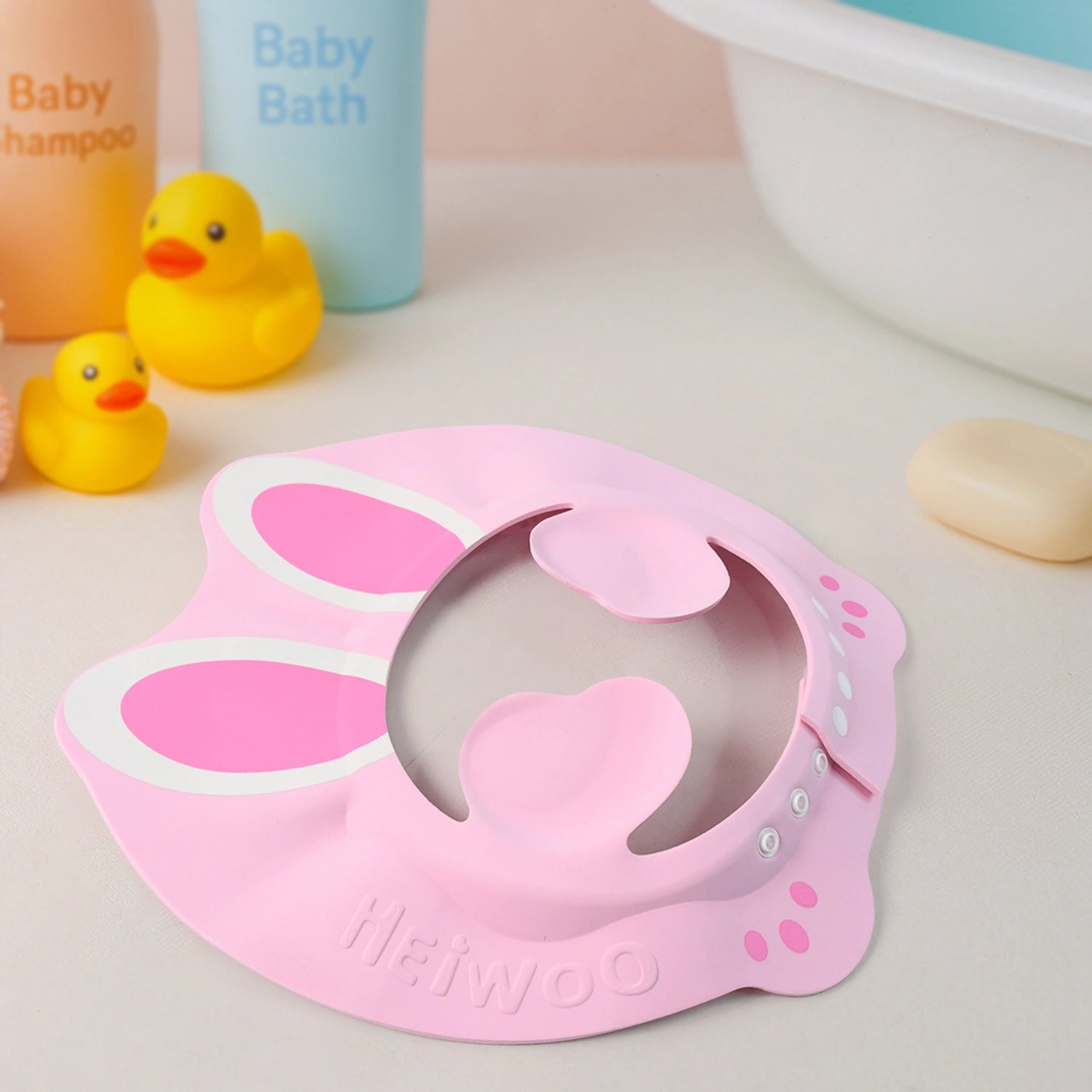 Bunny ear baby shower cap