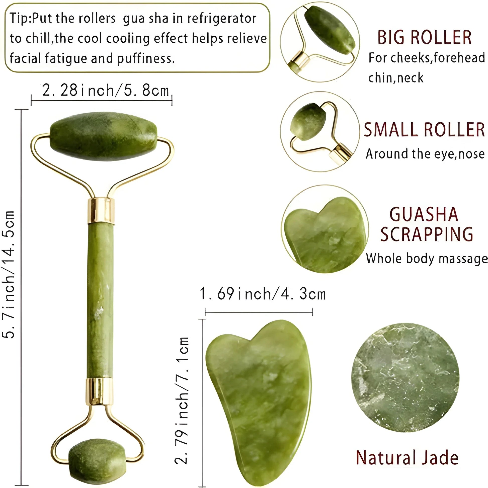 Jade Roller & Gua Sha Set - Health Personal Care