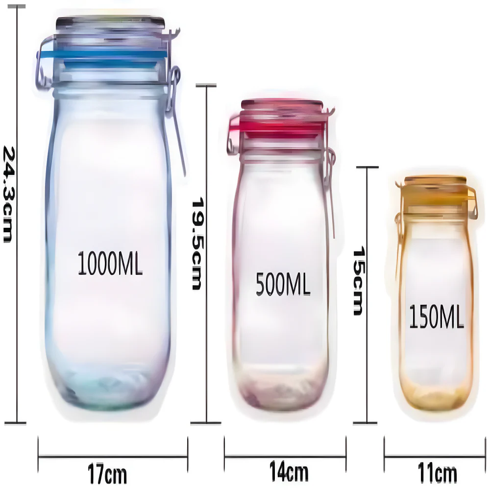 Jar-Shaped Ziplock Pouches - Home & Kitchen