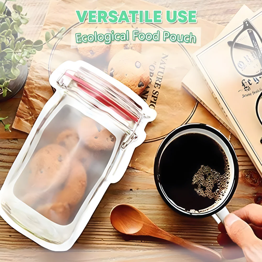 Jar-Shaped Ziplock Pouches - Home & Kitchen