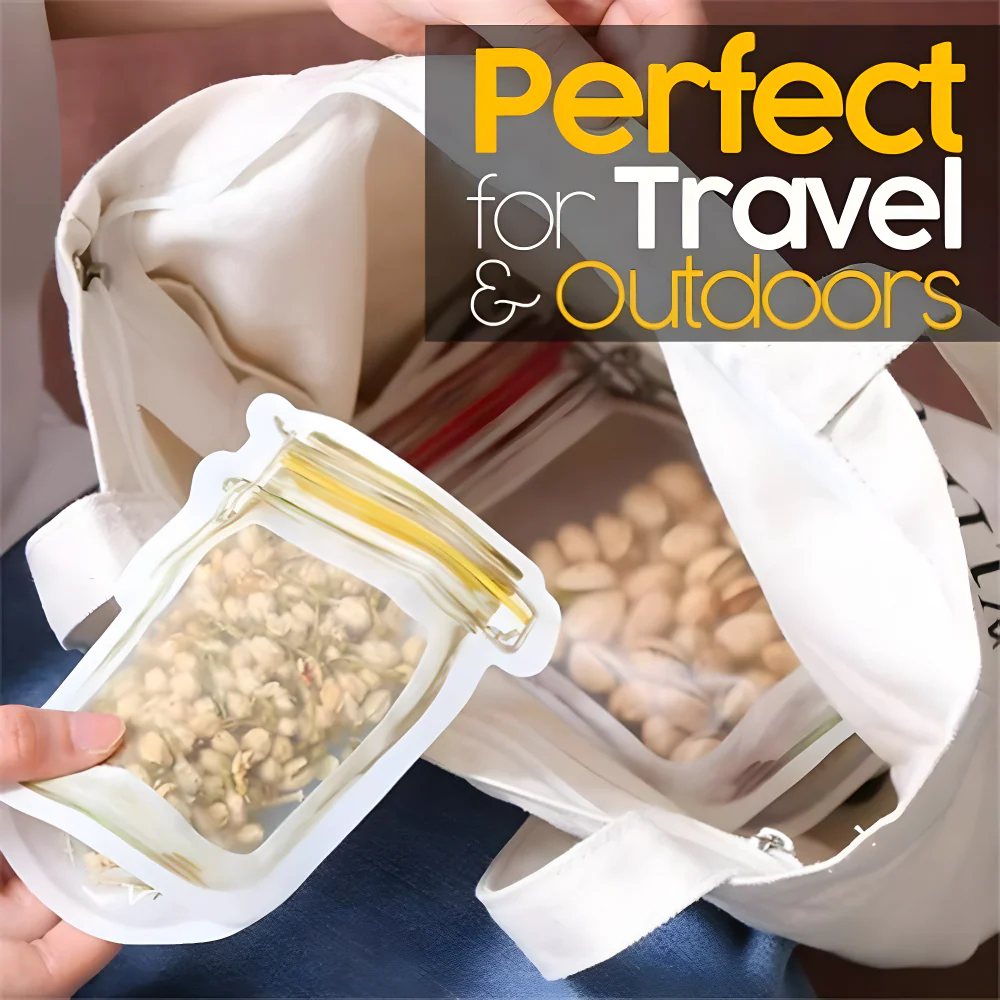 Jar-Shaped Ziplock Pouches - Home & Kitchen