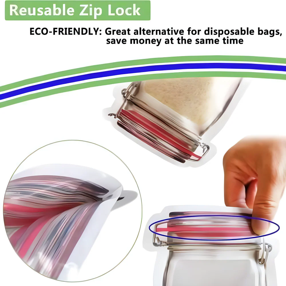 Jar-Shaped Ziplock Pouches - Home & Kitchen