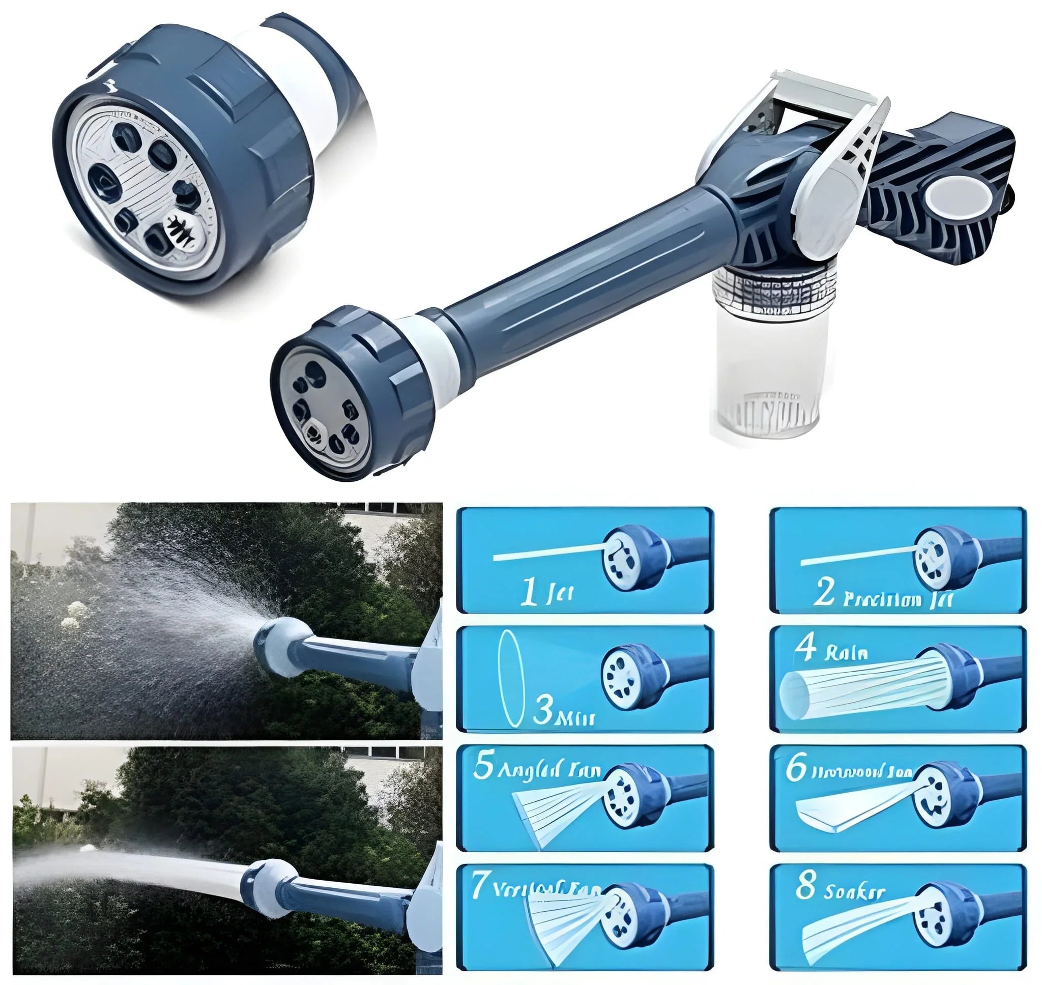 Best jet water cannon 8 in 1 turbo spray gun - 2025 | fast shipping