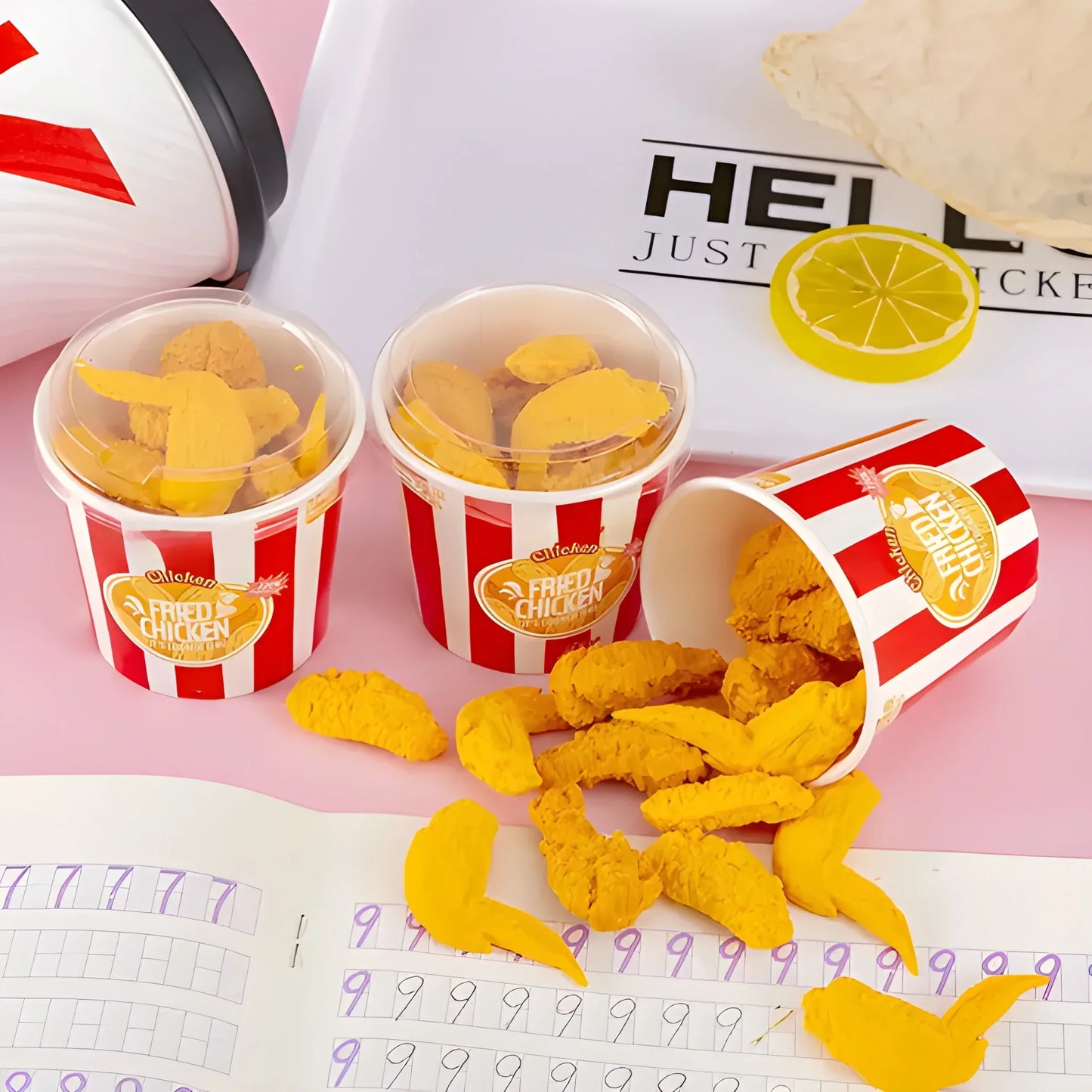 Kawaii Chicken Wing Erasers - Stationery