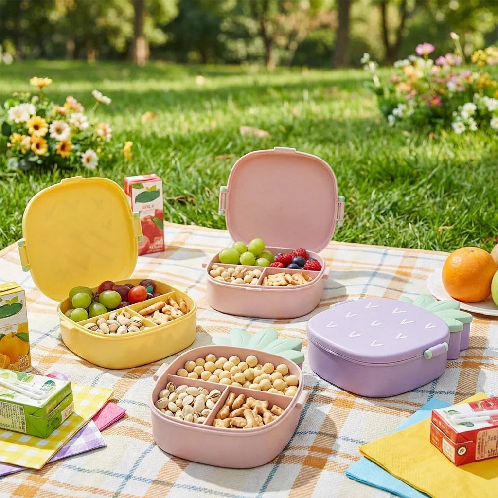 Best kids pineapple shaped lunch box with spoon-fork - sets | 2026 | fast shipping
