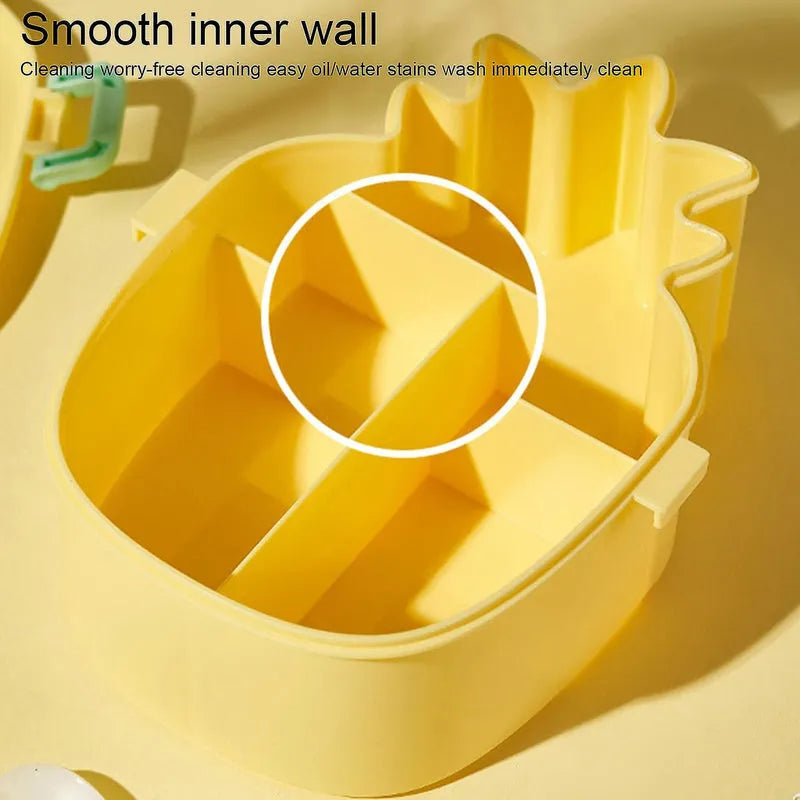 Best kids pineapple shaped lunch box with spoon-fork - sets | 2025 | fast shipping