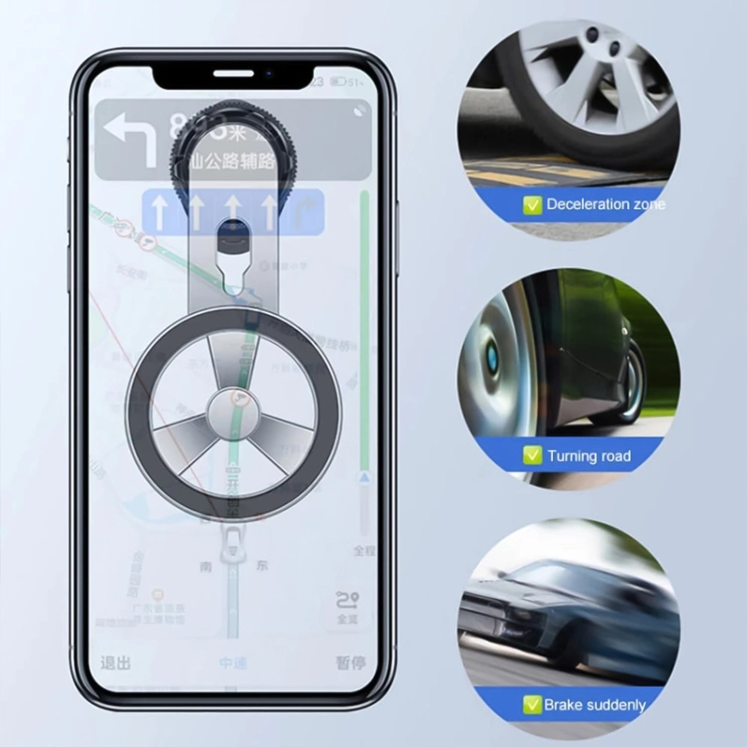 Magnetic car phone holder