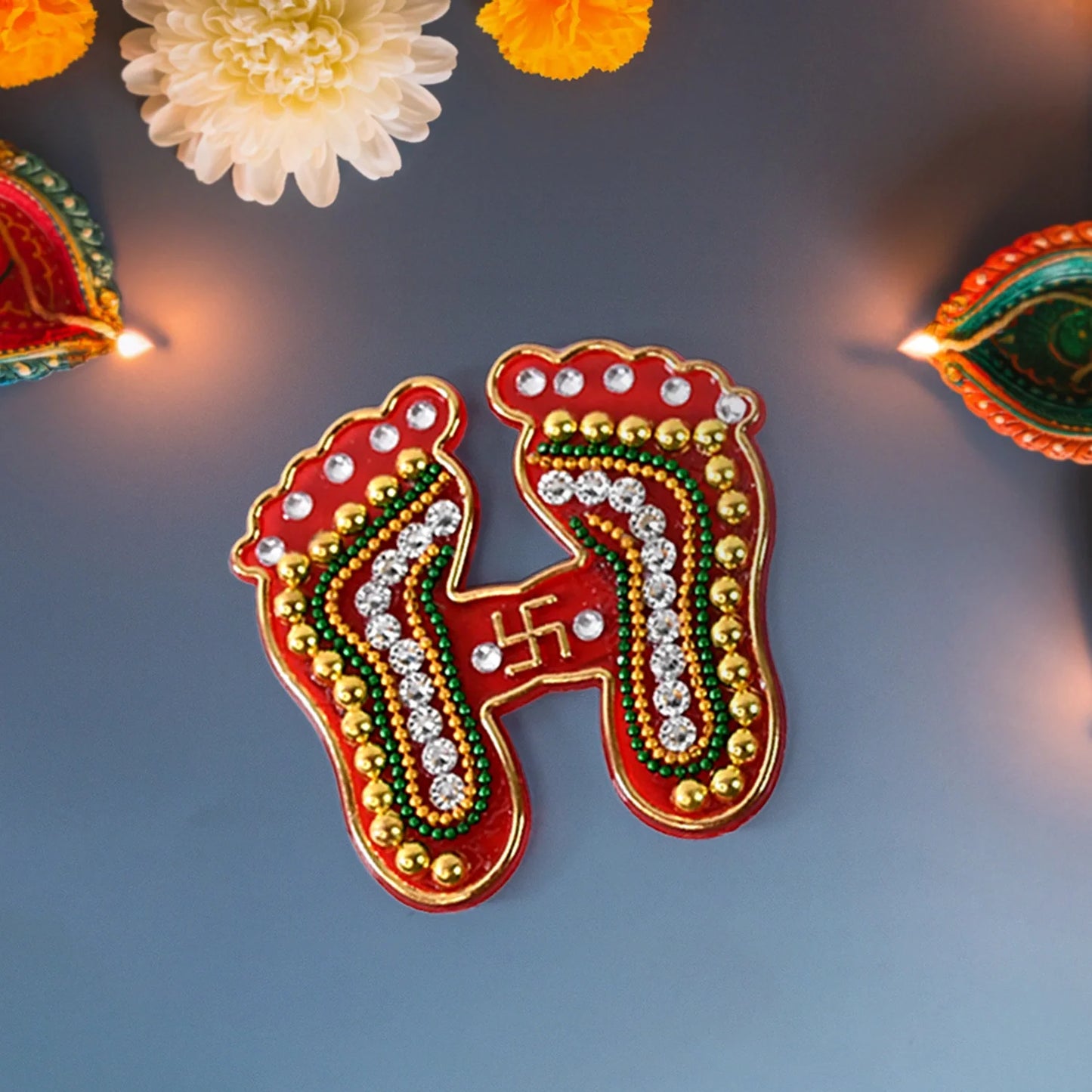 Best laxmi charan paduka sticker – 2 pc - religious items | 2025 | fast shipping