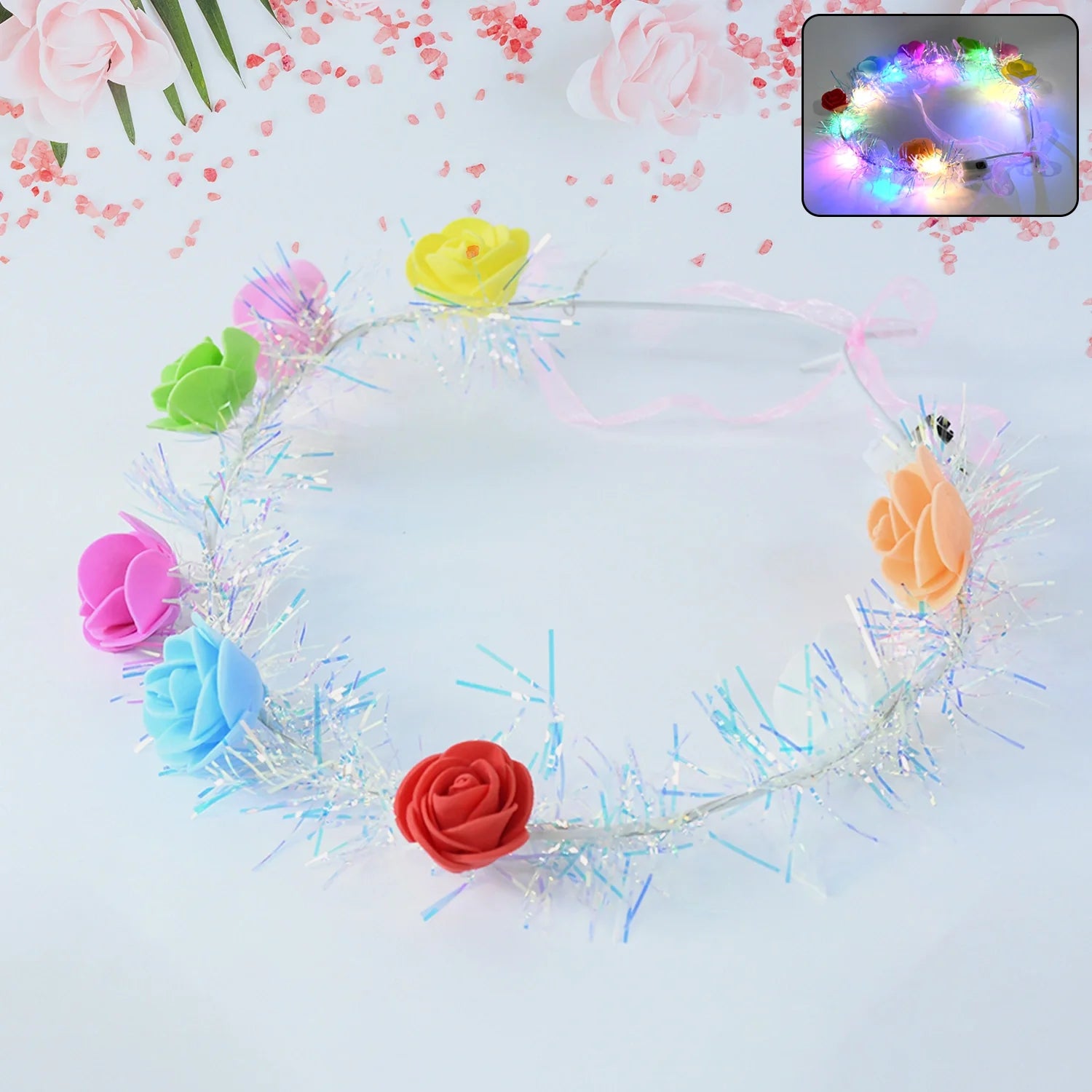 Best led rose flower headband – 1 pc - headbands | 2025 | fast shipping