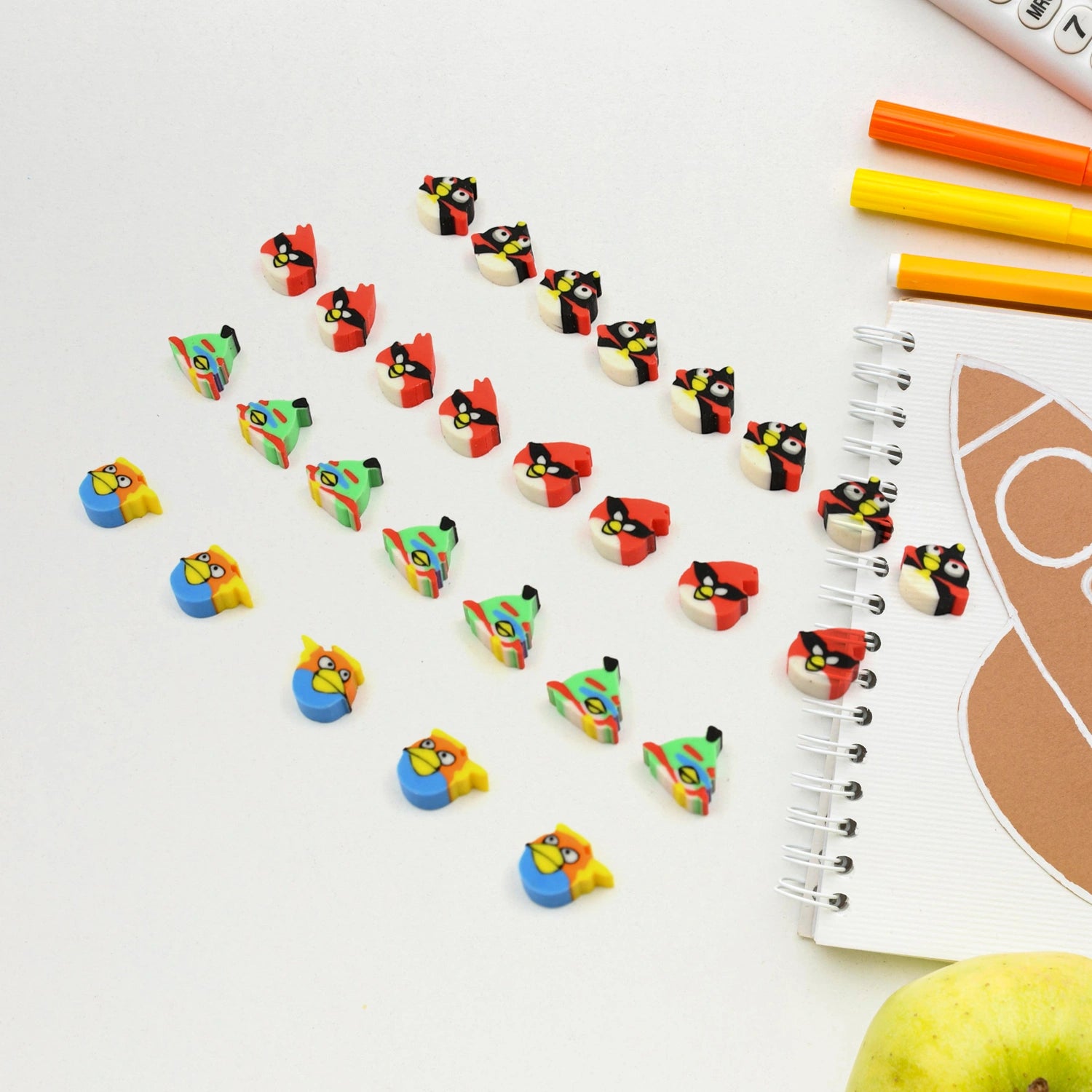 Colorful fancy erasers – 28 pcs