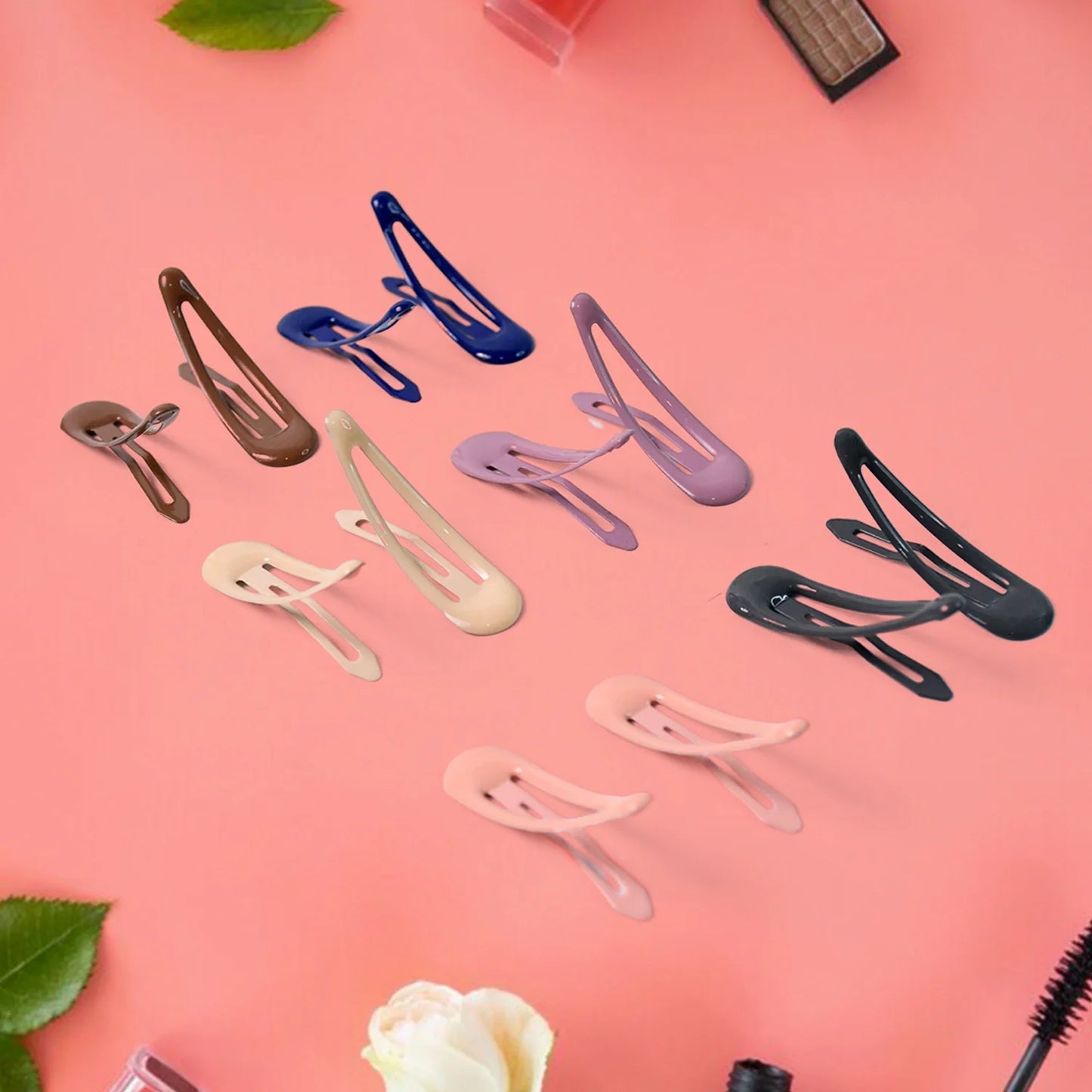 Matte Metal Hair Clips – 12 Pcs - Health & Beauty