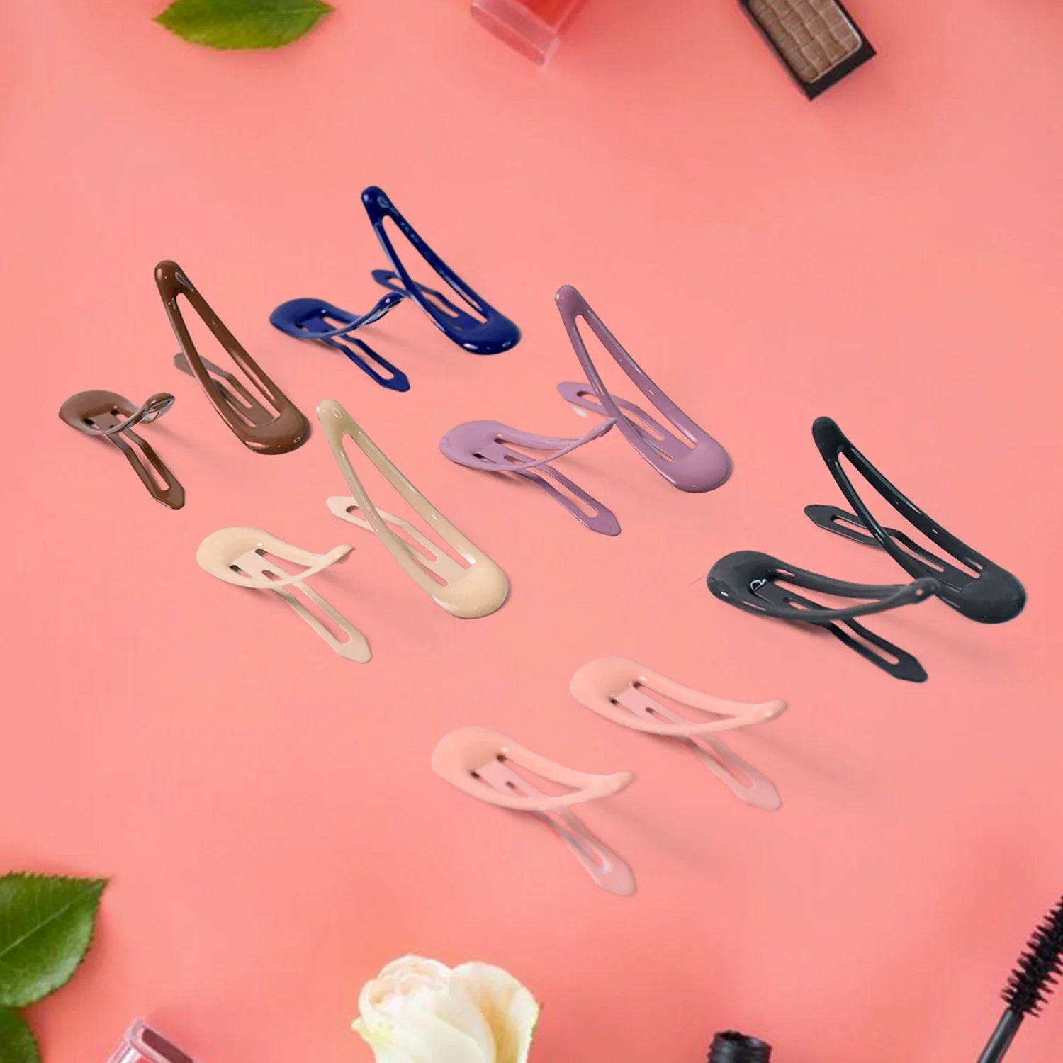 Matte Metal Hair Clips – 12 Pcs - Health & Beauty
