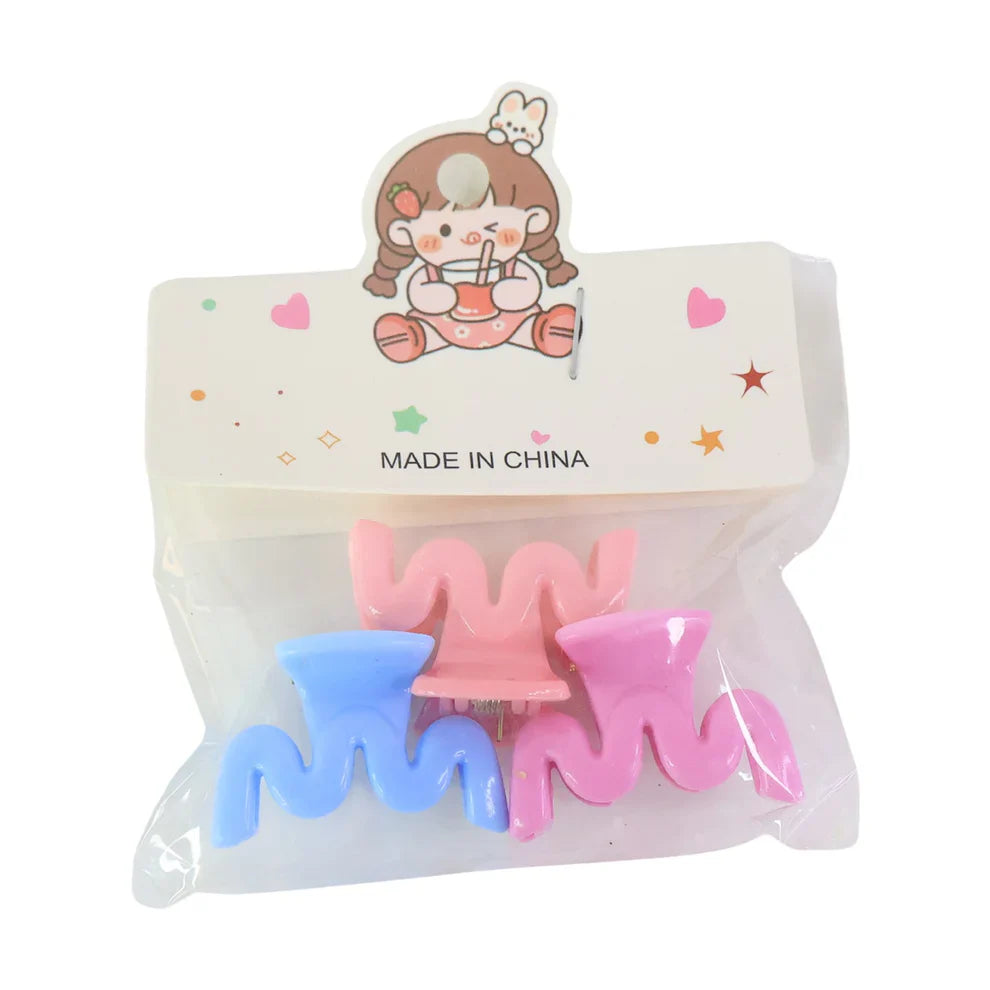 Mini Hair Claw Clips for Girls – 3 Pcs - Health & Beauty