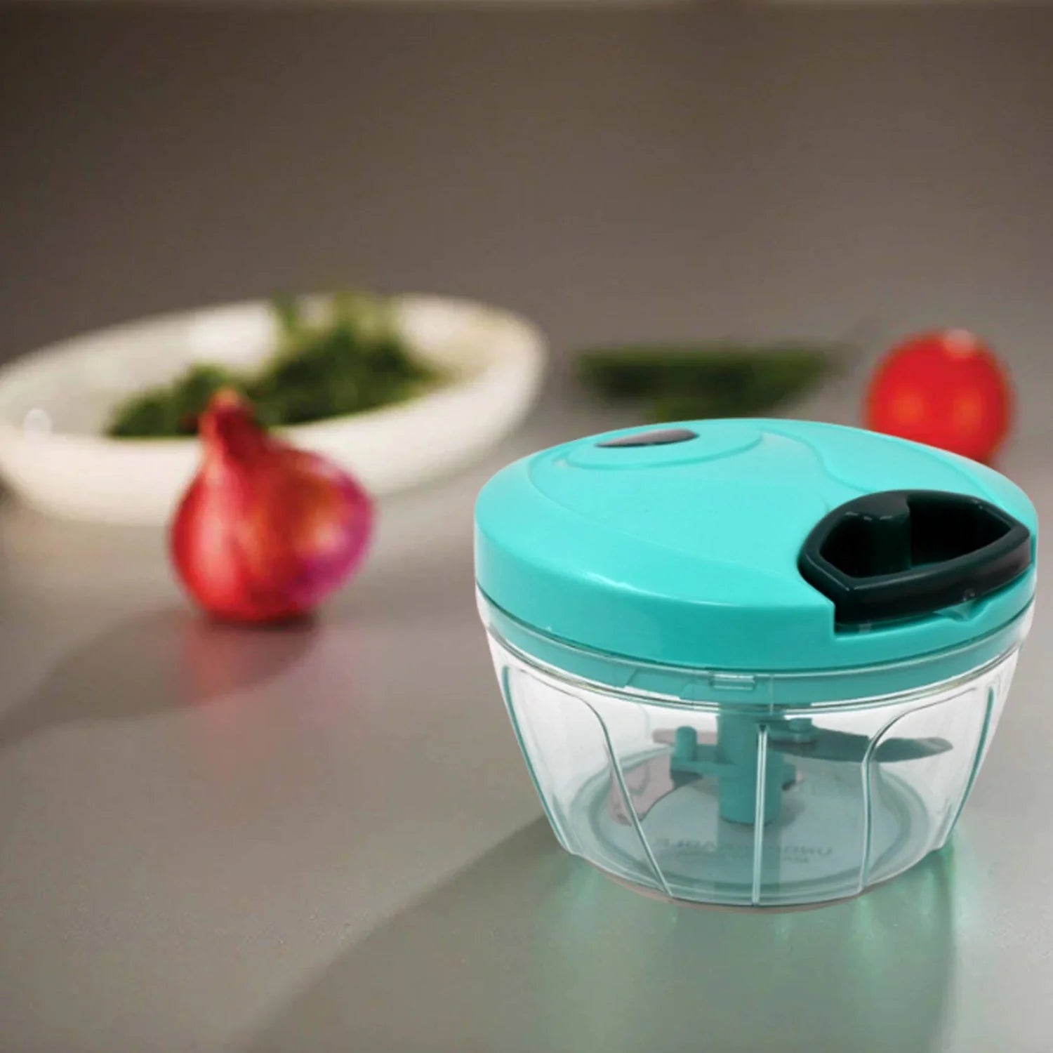 Mini Plastic Vegetable Chopper – 550ml - Home & Kitchen