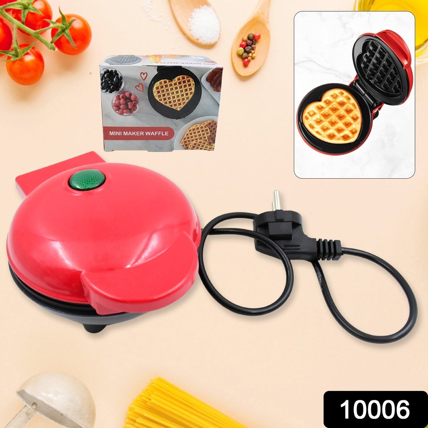 Best mini waffle maker machine iron home appliances kitchen gift easy to clean on-stick surfaces perfect breakfast