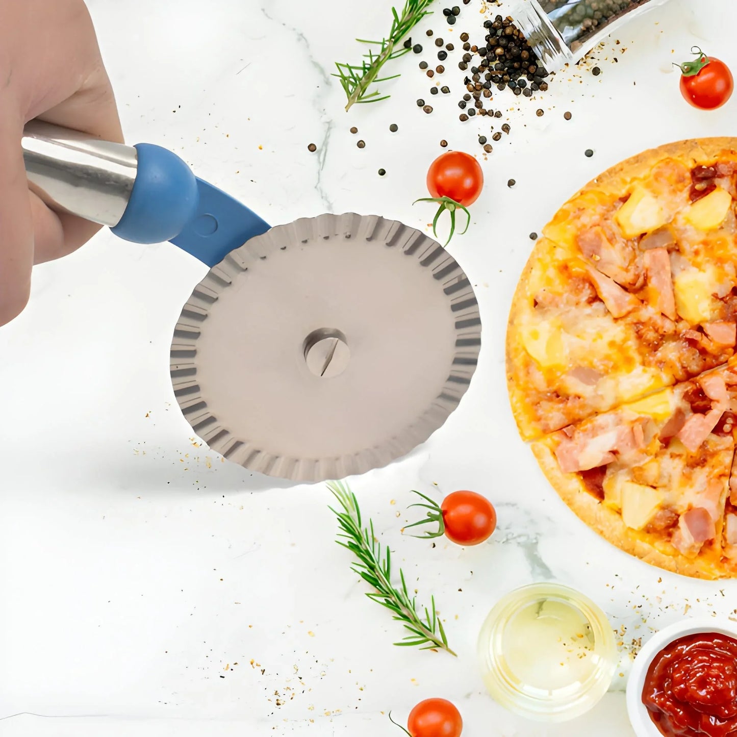 Multi Purpose Use Curly Pizza Cutter - Home & Kitchen