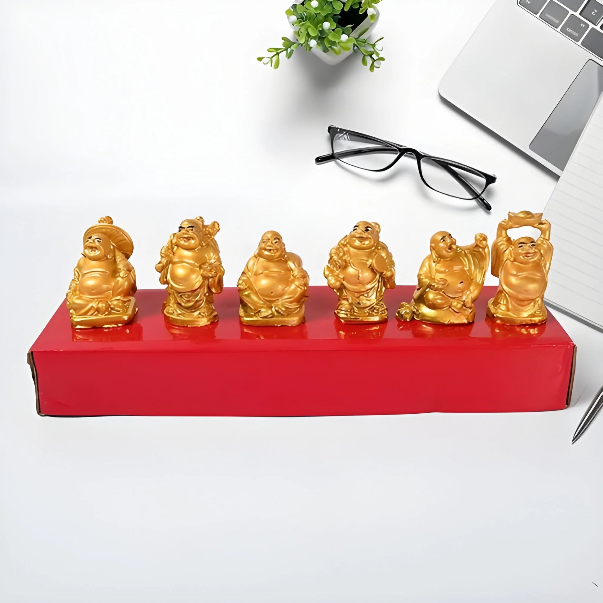 Best golden laughing buddha set of six pieces statue - home & garden | 2025 | fast shipping