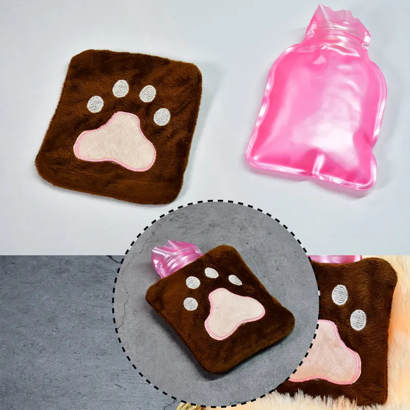 Paw Print Small Hot Water Bag With Cover - Health Care