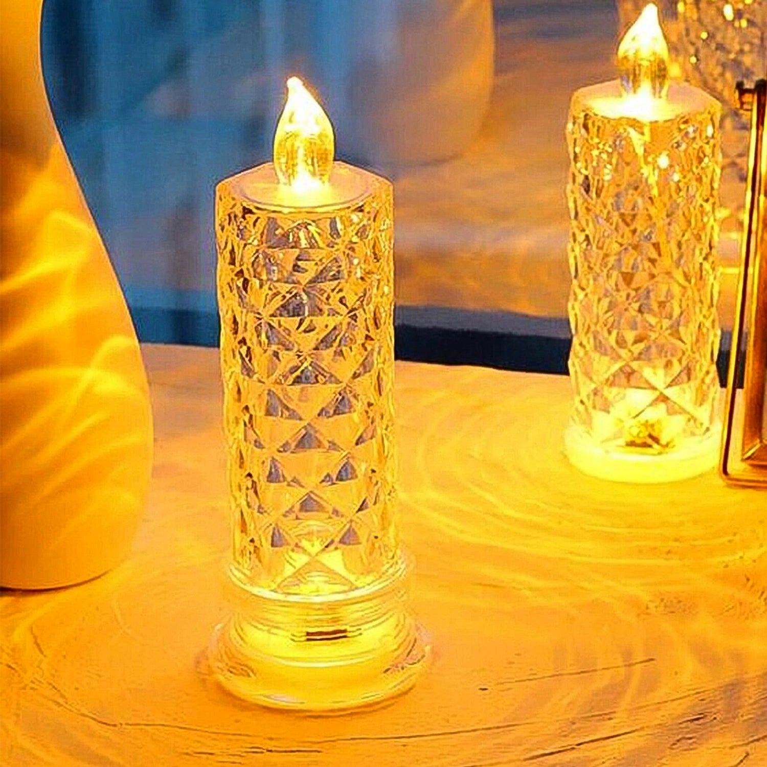 Rose crystal led candle