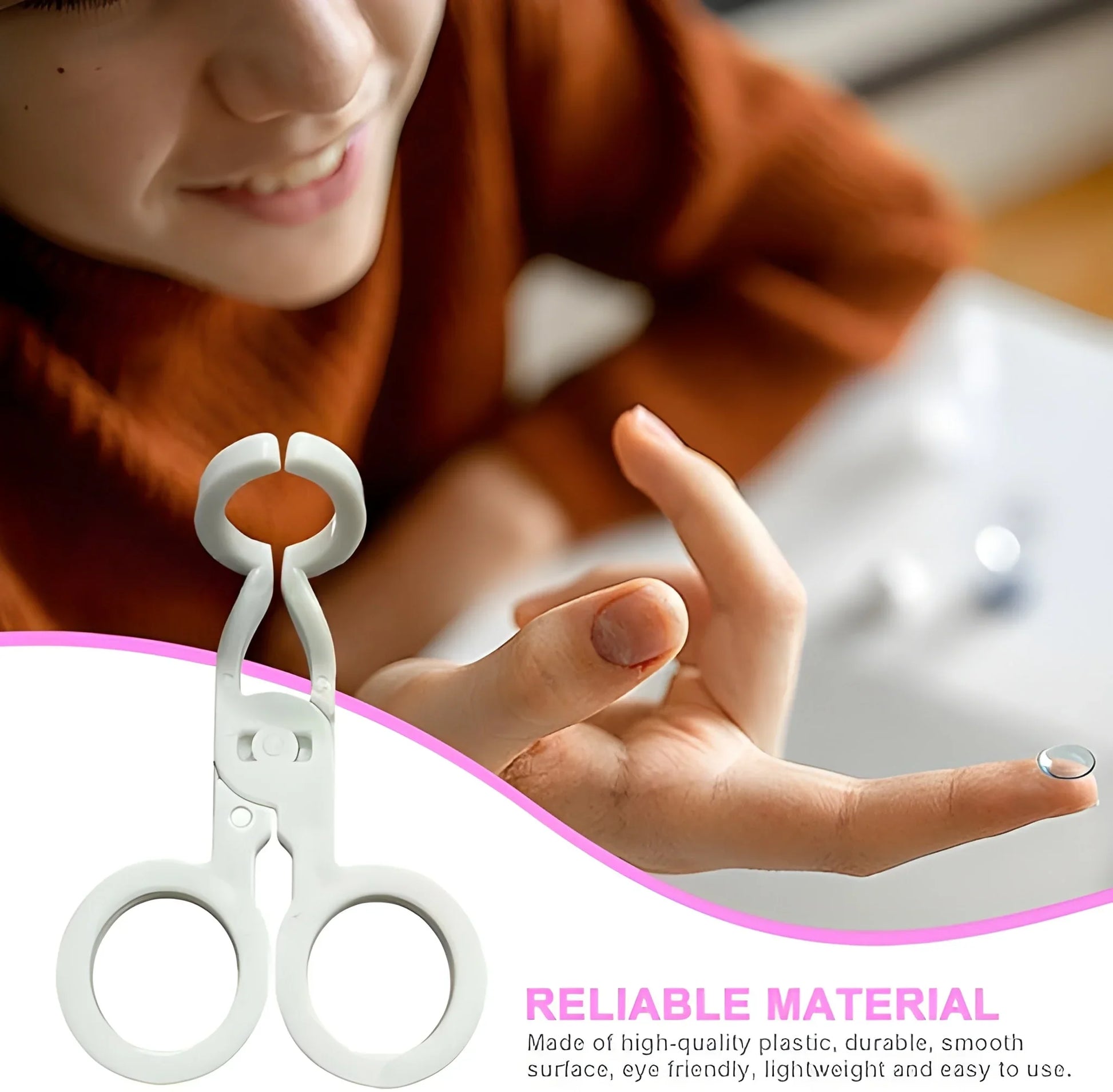 Plastic Ergonomic Women Eye Care Contact Lenses Inserter Remover Tool - Health & Personal