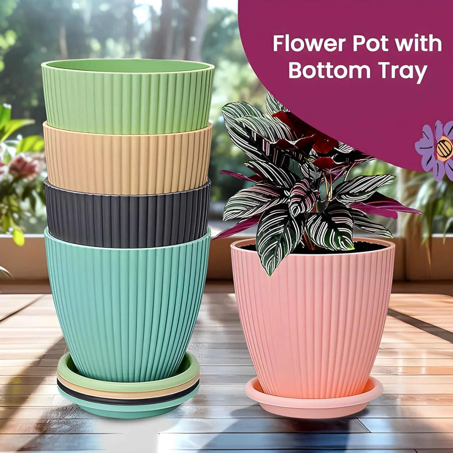 Best plastic flower pot with bottom tray - home & garden | 2025 | fast shipping