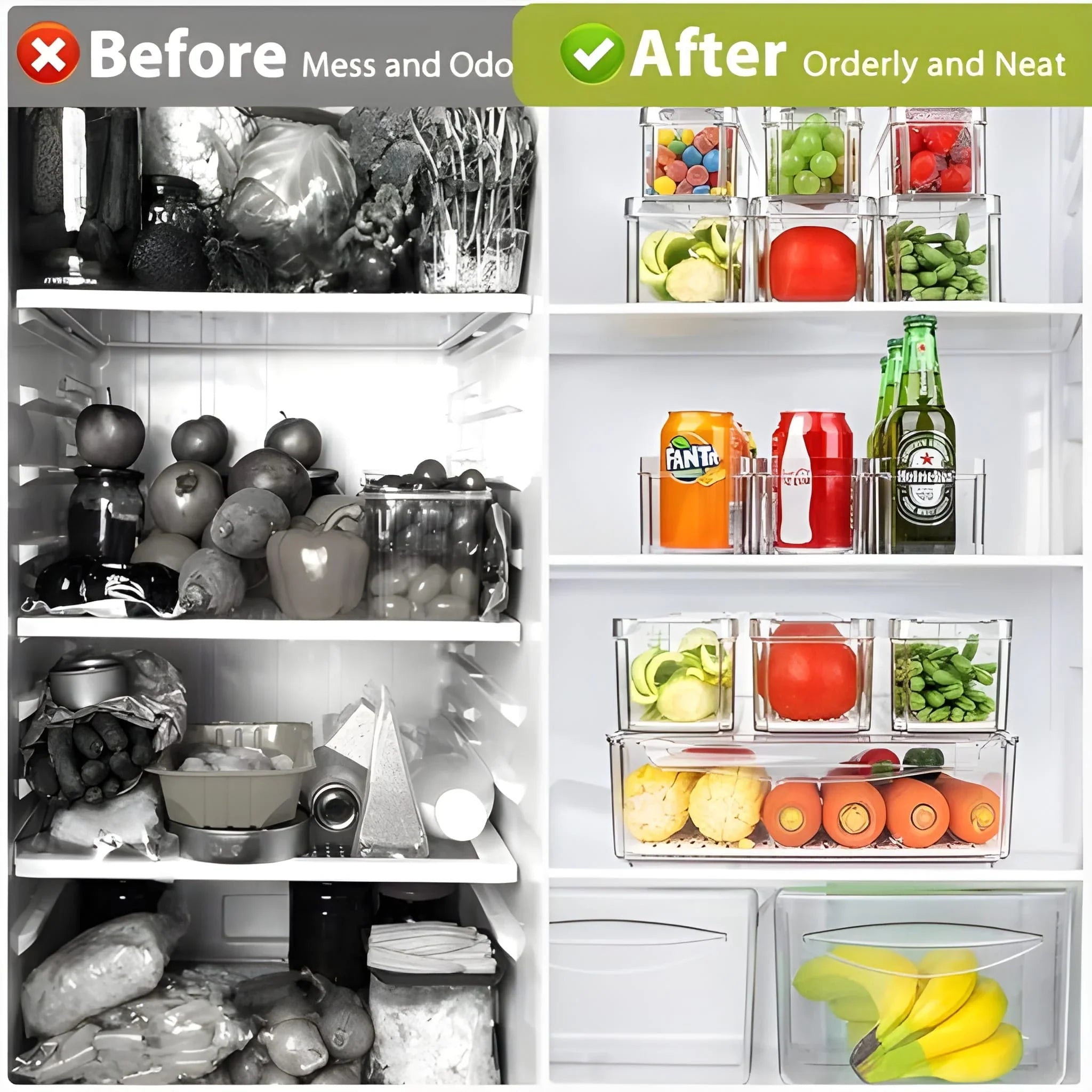 Best plastic refrigerator organizer bins set of 2 - home & garden | 2025 | fast shipping