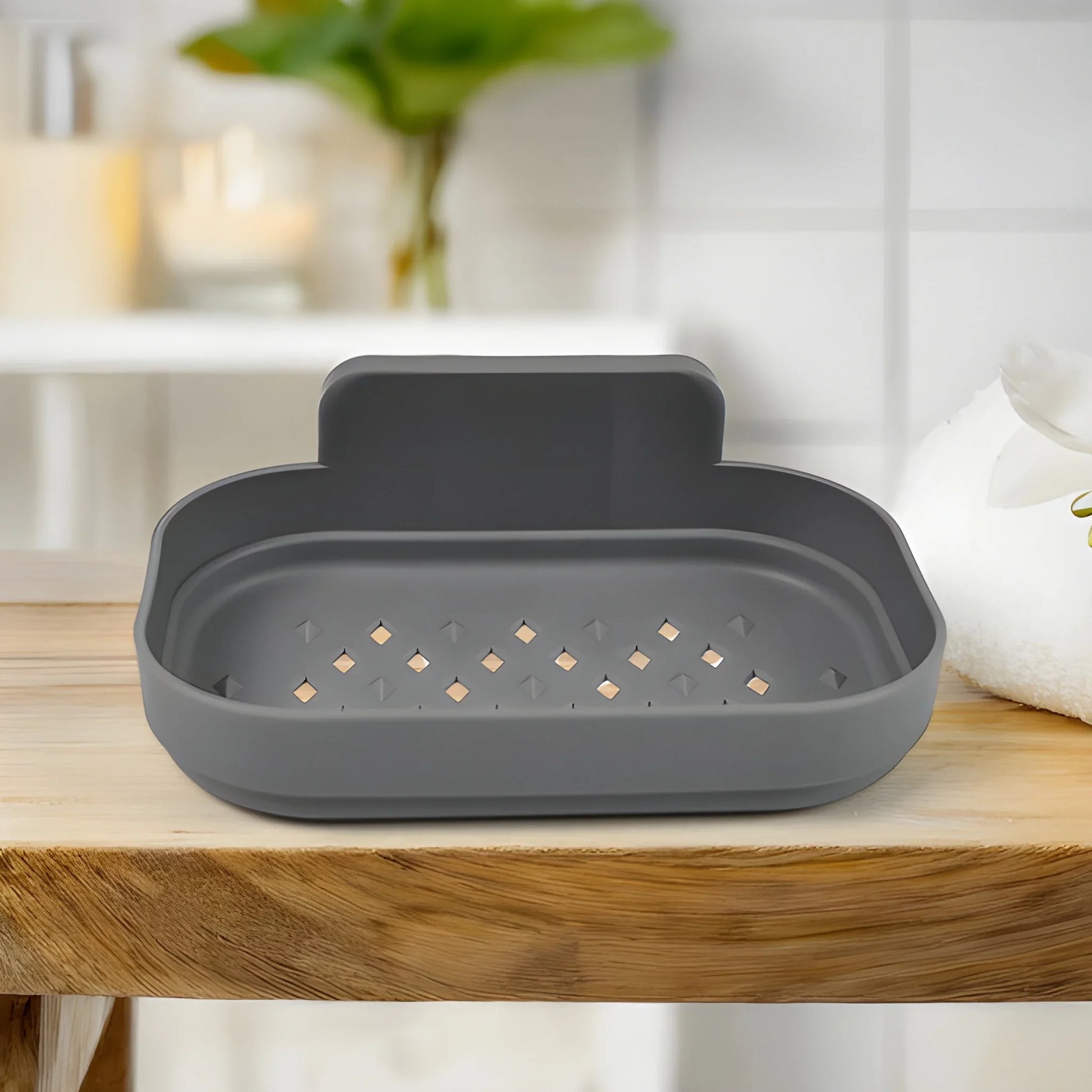 Plastic Soap Dish Holder For Bathroom - Home & Kitchen