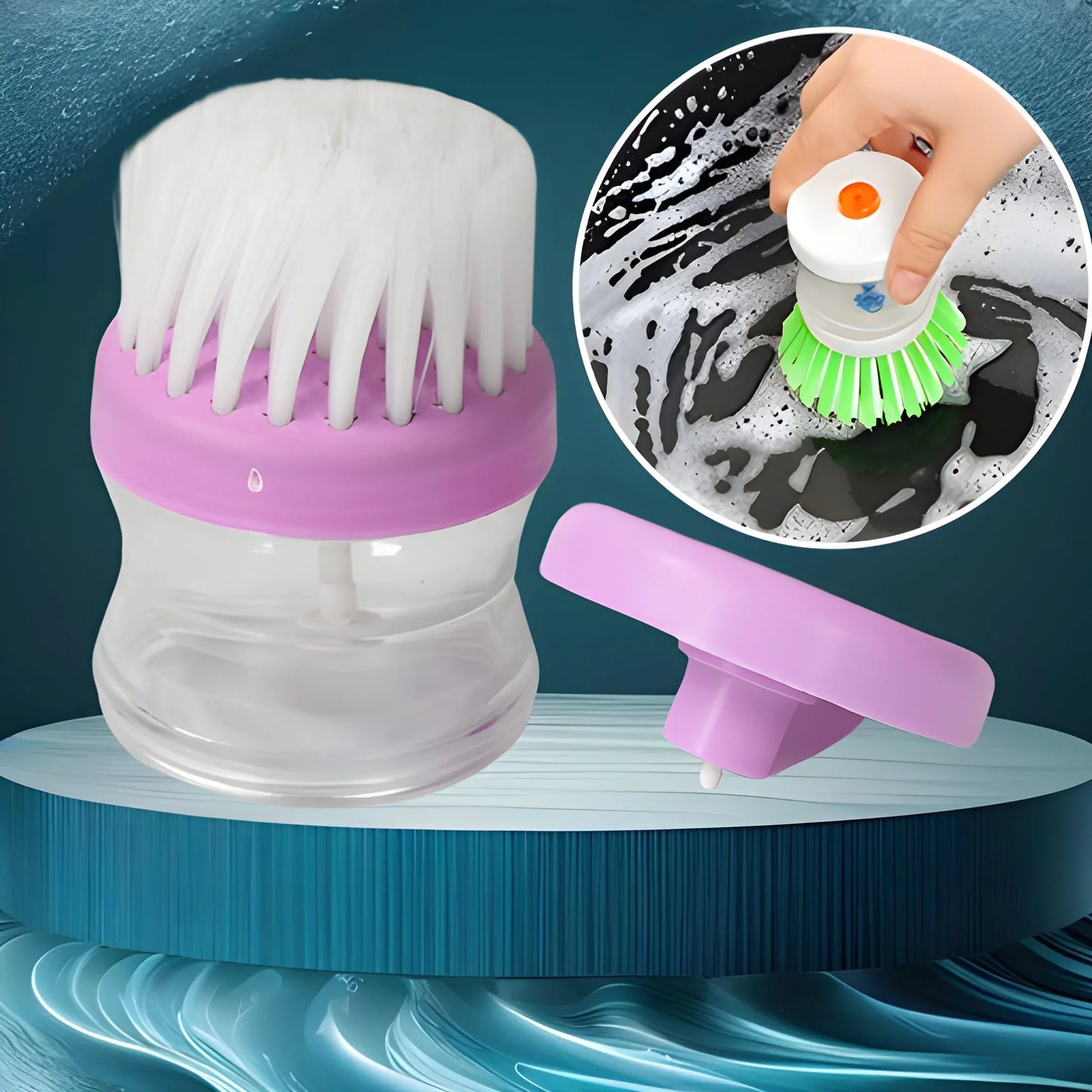 Plastic Wash Basin Brush Cleaner With Liquid - Industrial & Scientific