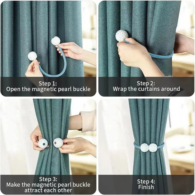 Polyester And Magnet Curtain (2 Pc) - Health & Beauty