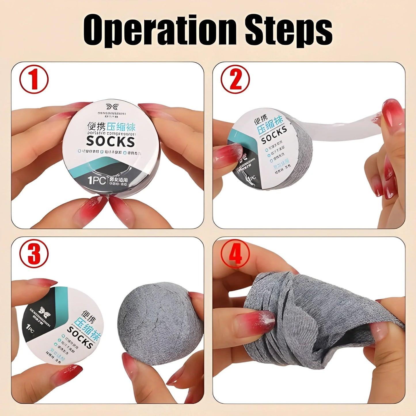 Portable Disposable Compressed Socks - Clothing & Accessories