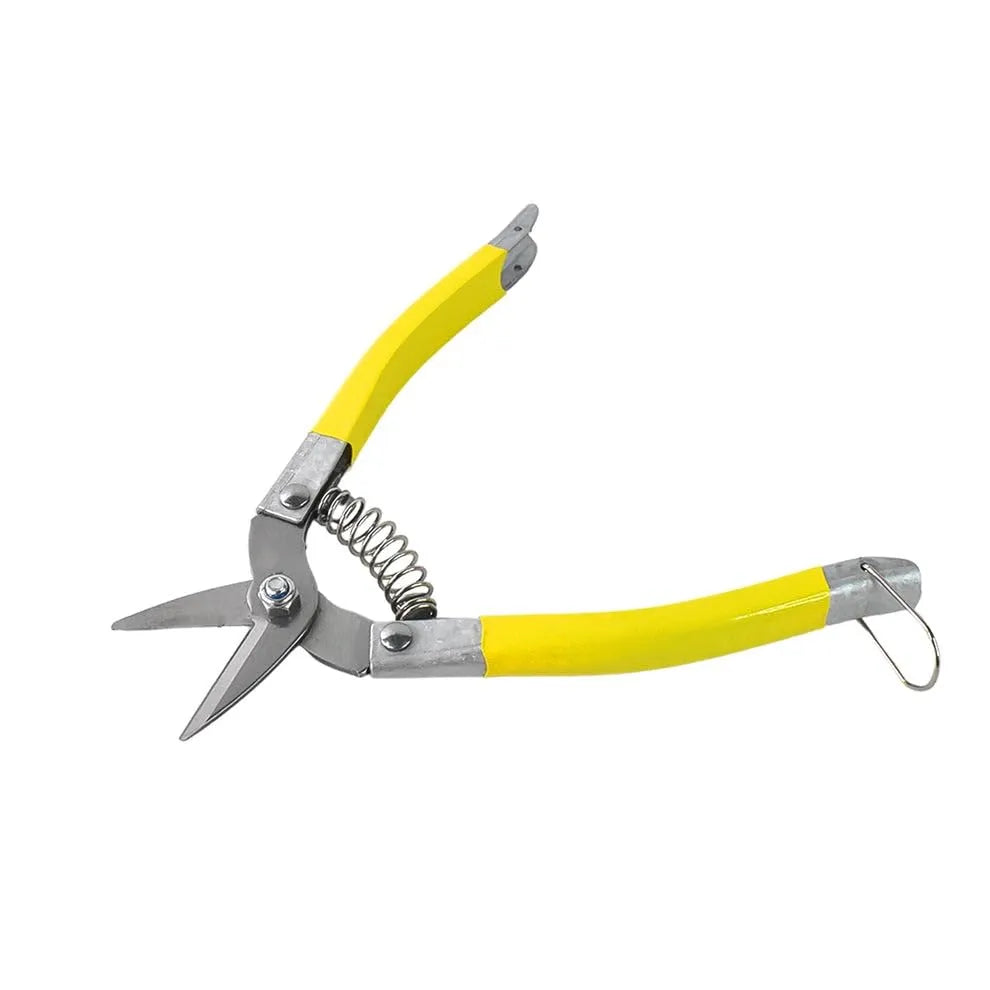 Micro pruning scissors with yellow grips and stainless-steel blades