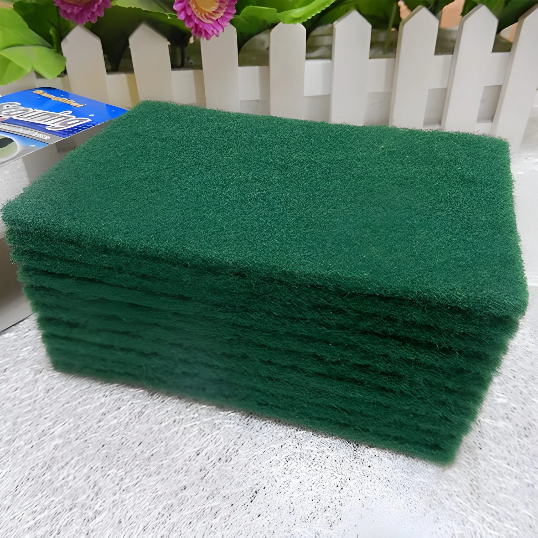 Scrub sponge cleaning pads aqua green